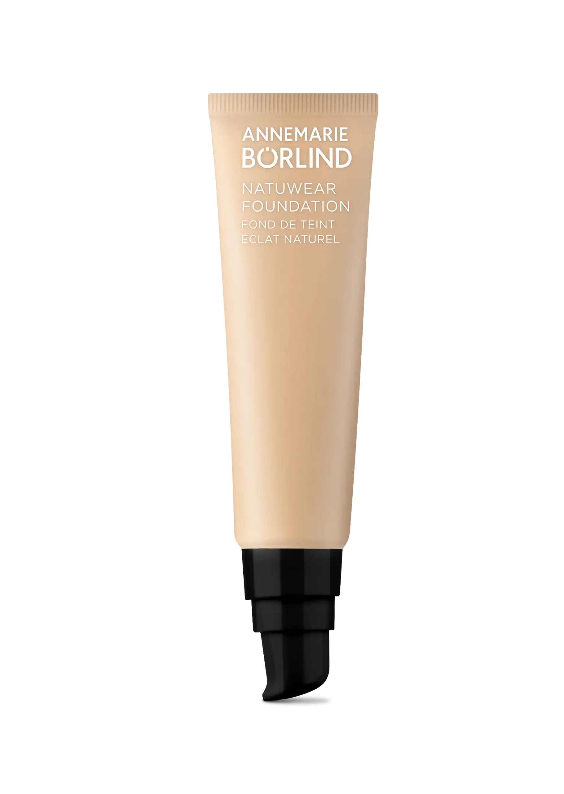ANNEMARIE BÖRLIND NATUWEAR Foundation in 30 ml Tube mit schwarzem Pumpspender, hellbeige Farbe