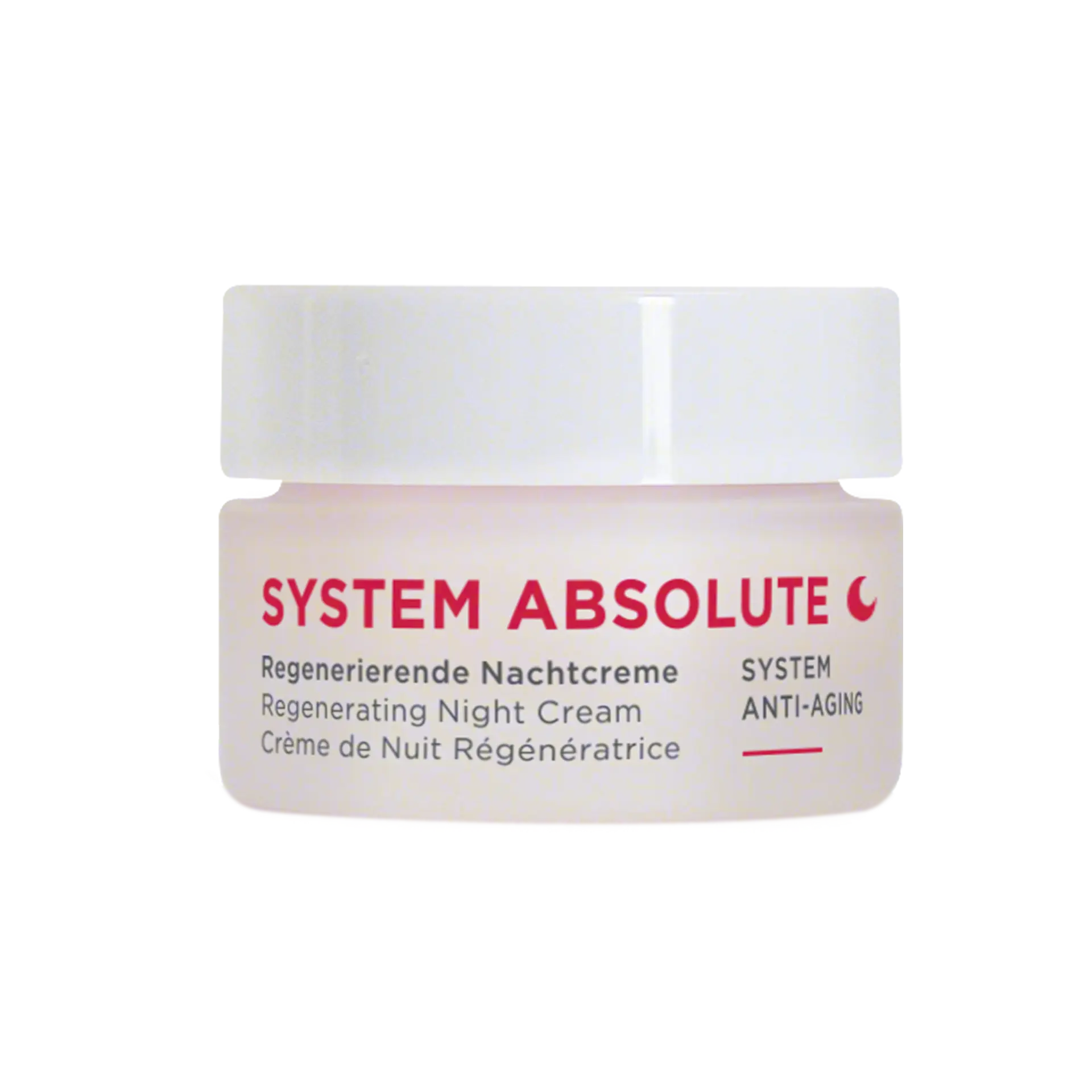 SYSTEM ABSOLUTE regenerierende Nachtcreme im Tiegel mit weißem Deckel, Anti-Aging Pflege, Reisegröße