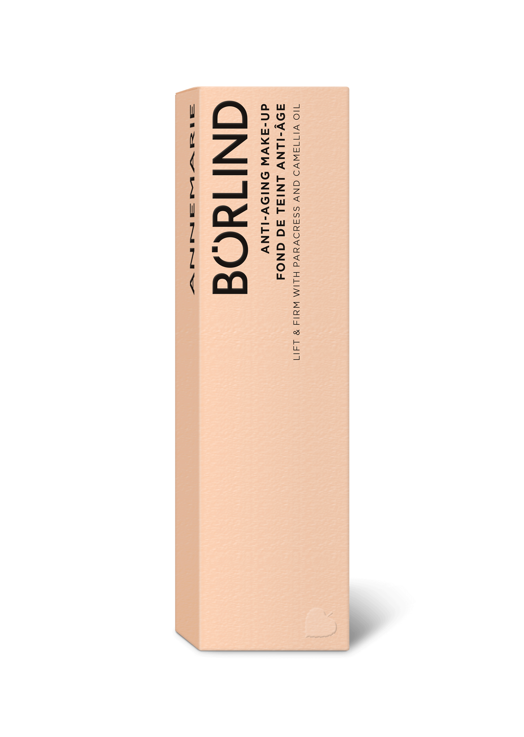 ANNEMARIE BÖRLIND Anti-Aging Make-up Faltschachtel in Beige mit Produktnamen und Inhaltsstoffen