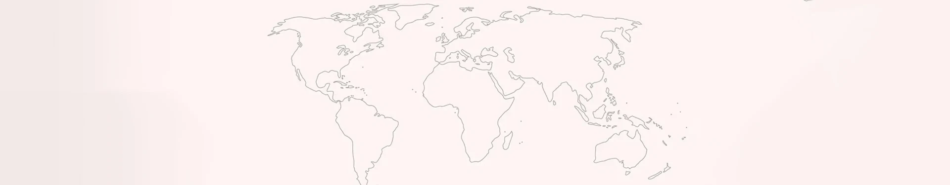 Weltkarte mit Umrissen der Kontinente auf hellem Hintergrund ohne weitere Details oder Beschriftungen
