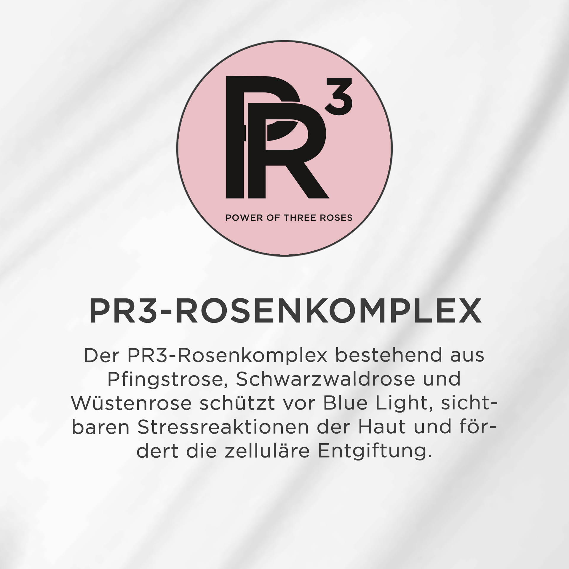 PR3-Rosenkomplex mit Pfingstrose, Schwarzwaldrose und Wüstenrose schützt vor Blue Light und Hautstress