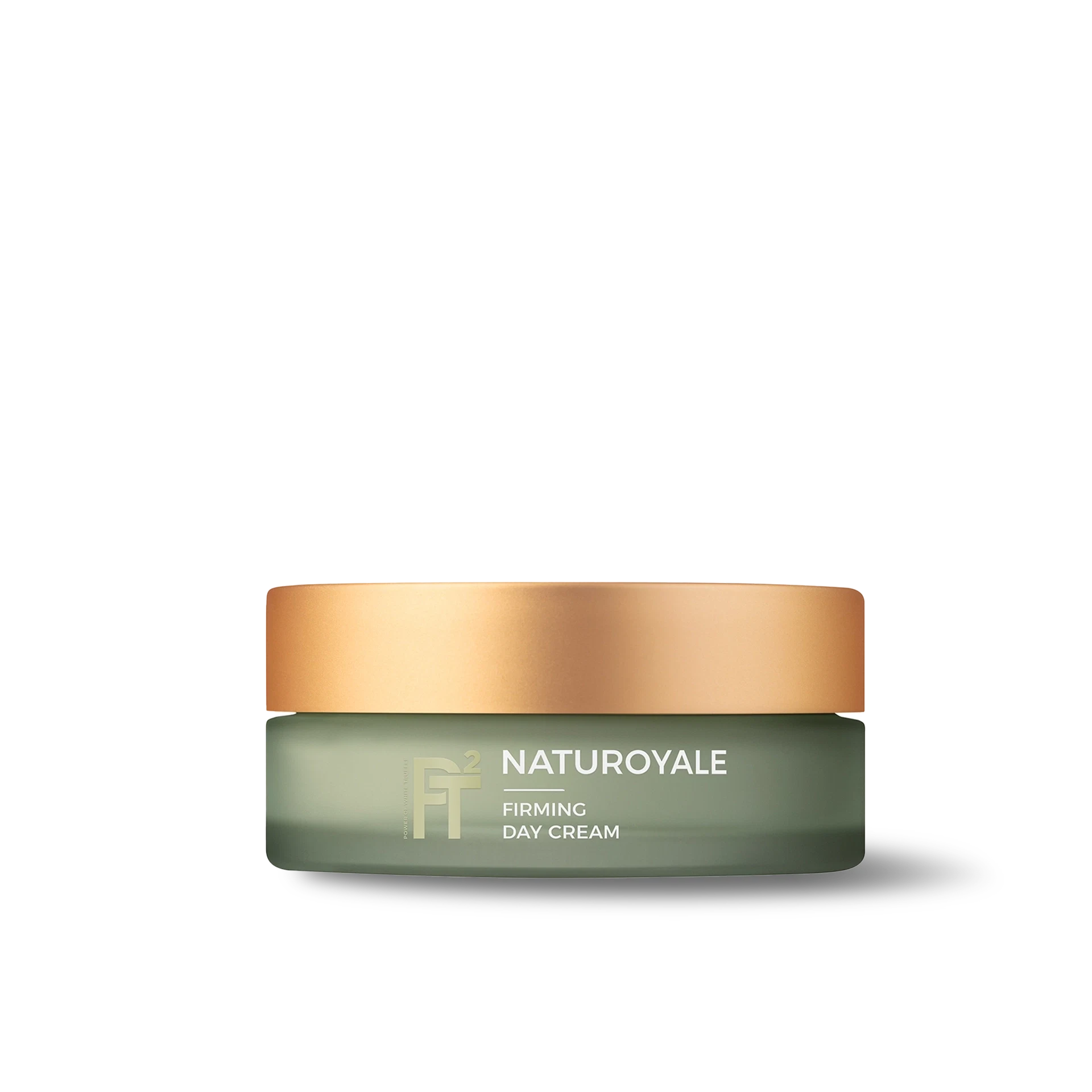 NATUROYALE Firming Day Cream in grünem Glas mit goldenem Deckel, 15 ml Reisegröße