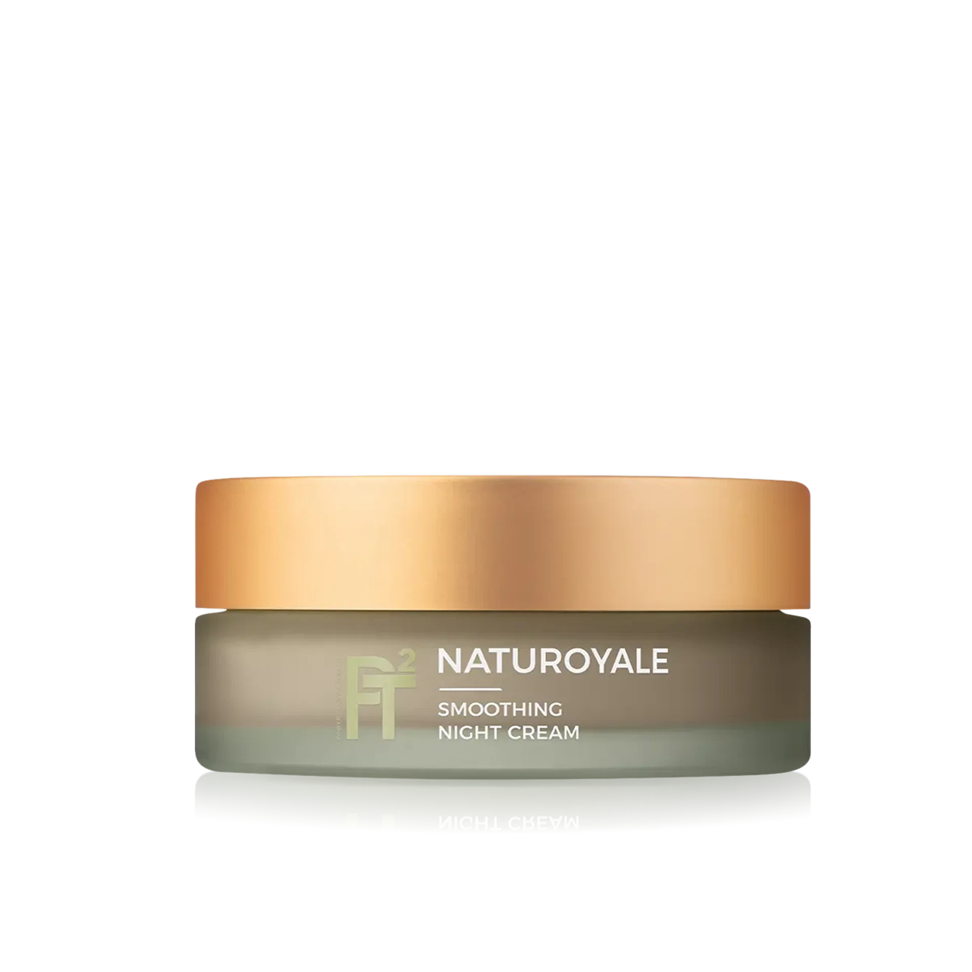 NATUROYALE Smoothing Night Cream im runden Glas mit goldfarbenem Deckel, Produktvorderseite sichtbar