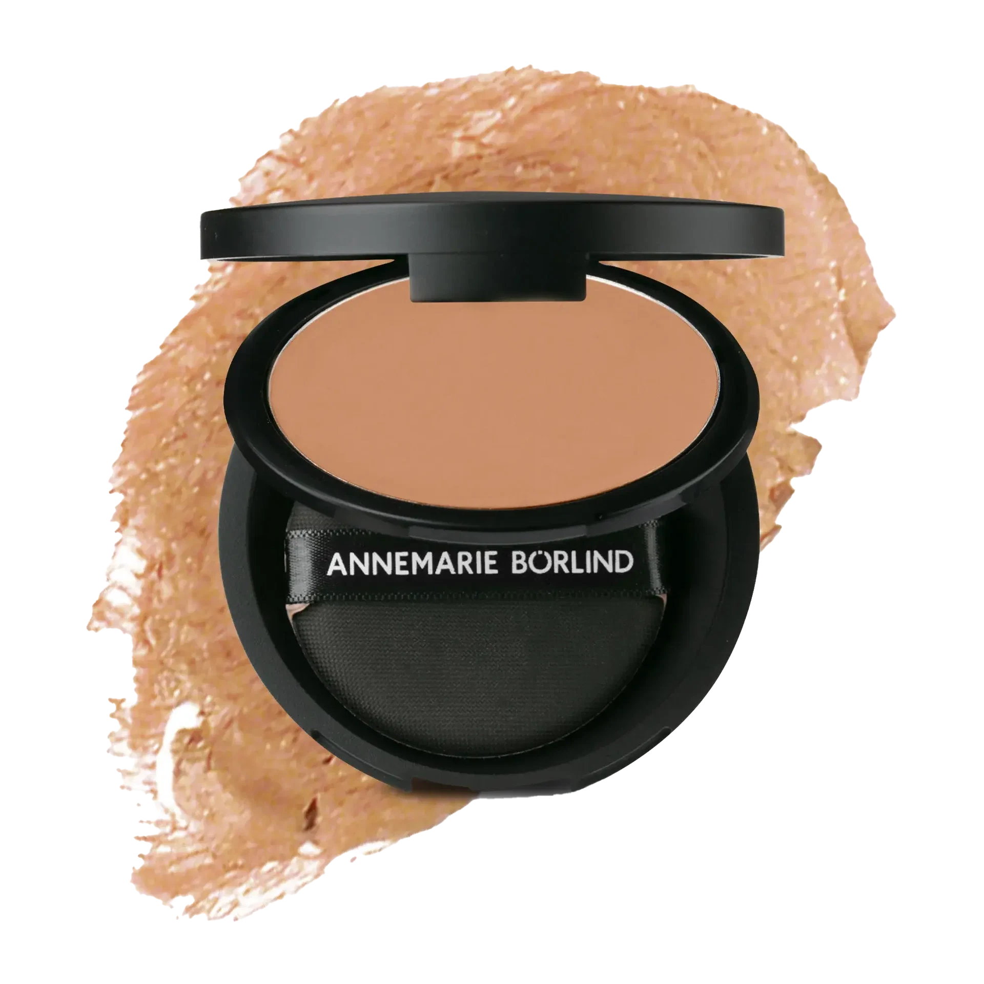 ANNEMARIE BÖRLIND Compact Make-up Teint Almond mit Schwämmchen vor Make-up-Farbklecks