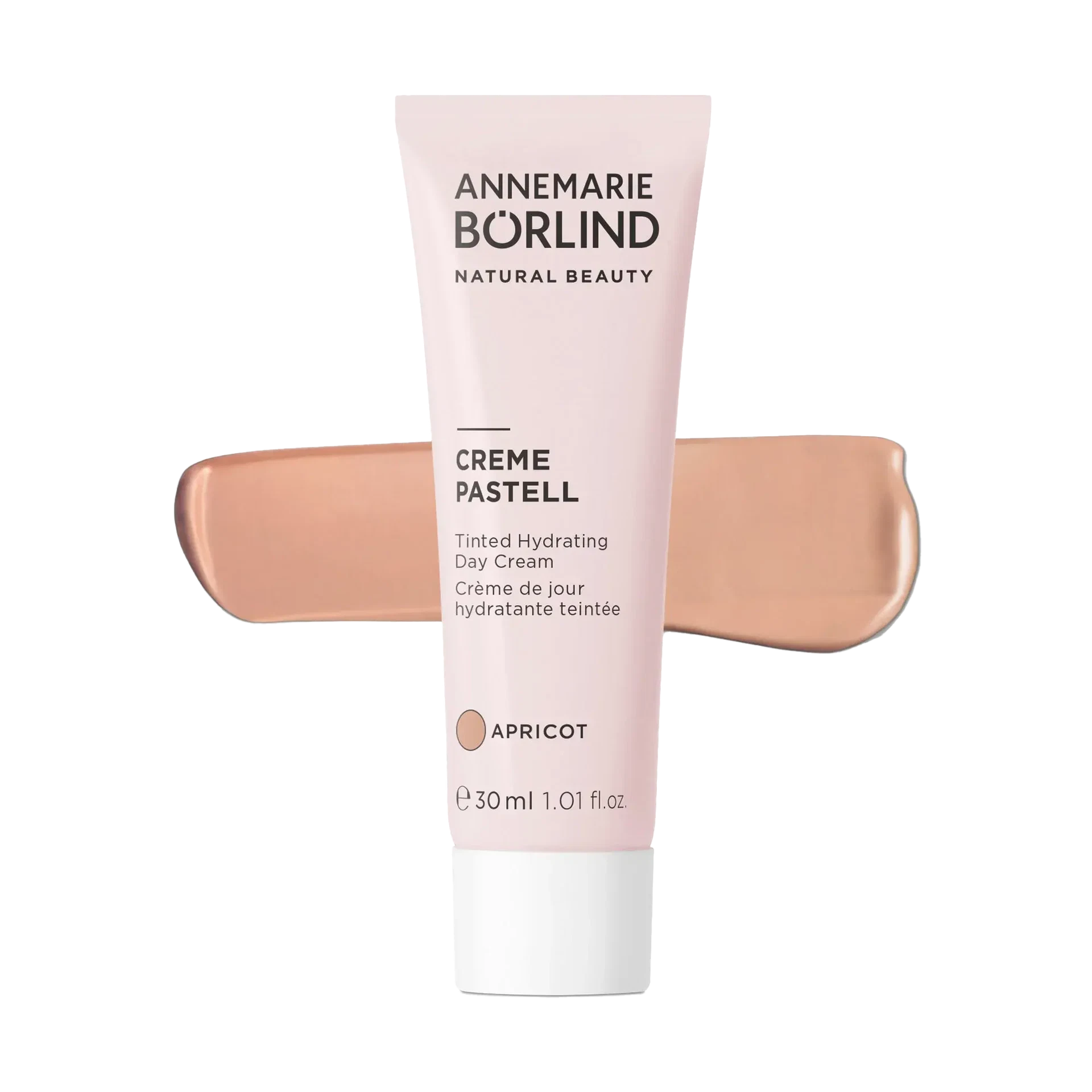 ANNEMARIE BÖRLIND Creme Pastell getönte Feuchtigkeitscreme in Apricot, 30 ml Tube mit Farbauftrag