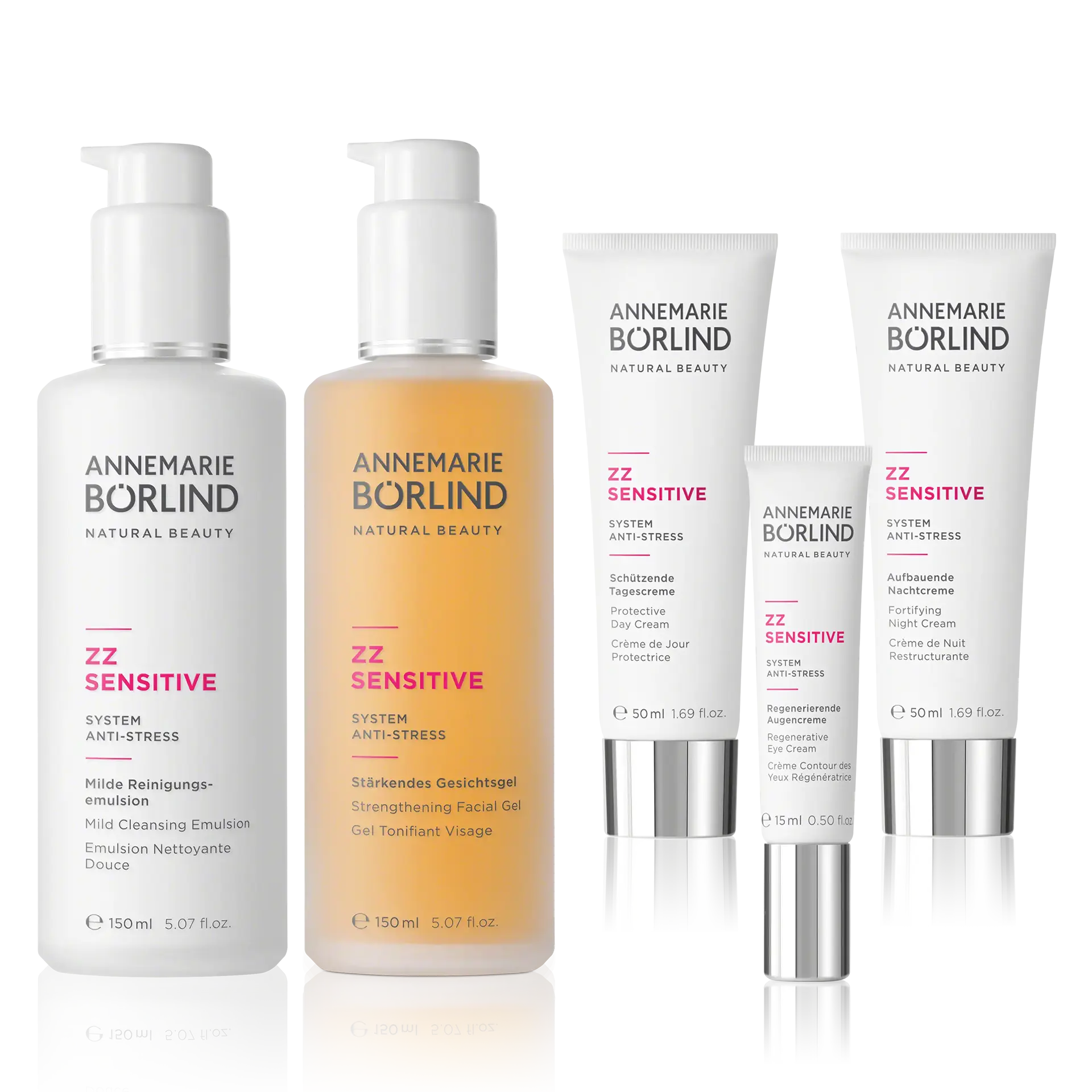 ANNEMARIE BÖRLIND ZZ SENSITIVE Pflegeset mit Reinigungsmulsion, Gesichts- und Augencreme, Tages- und Nachtcreme