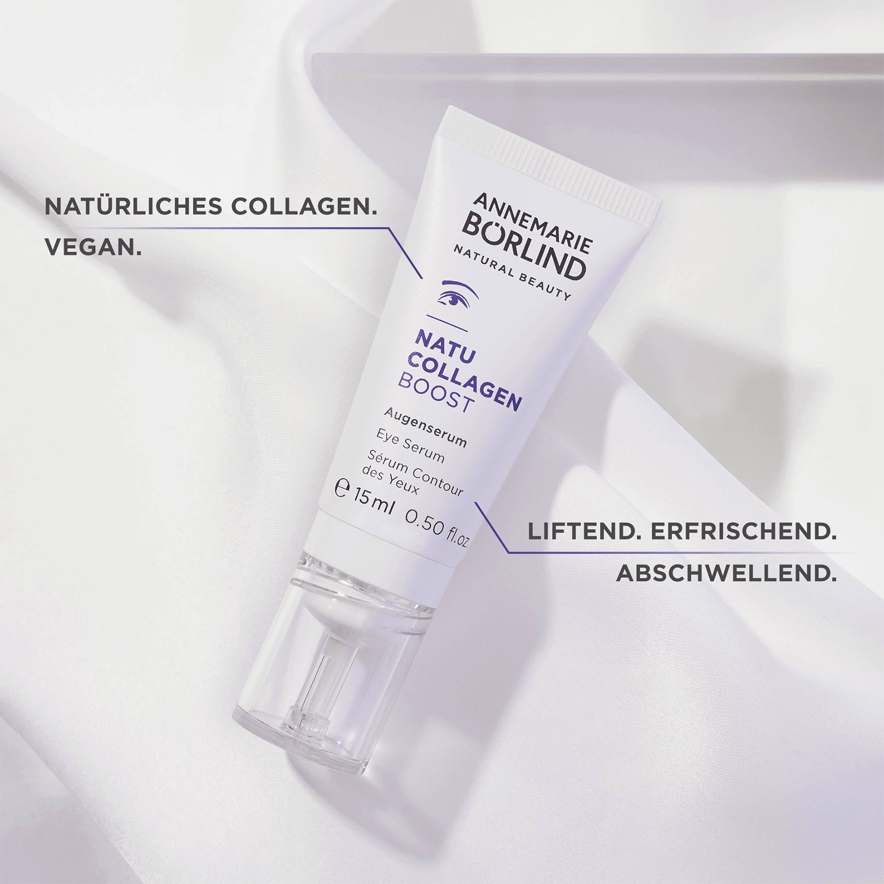 ANNEMARIE BÖRLIND NATU COLLAGEN BOOST Augenserum mit natürlichem Collagen, vegan, liftend und abschwellend