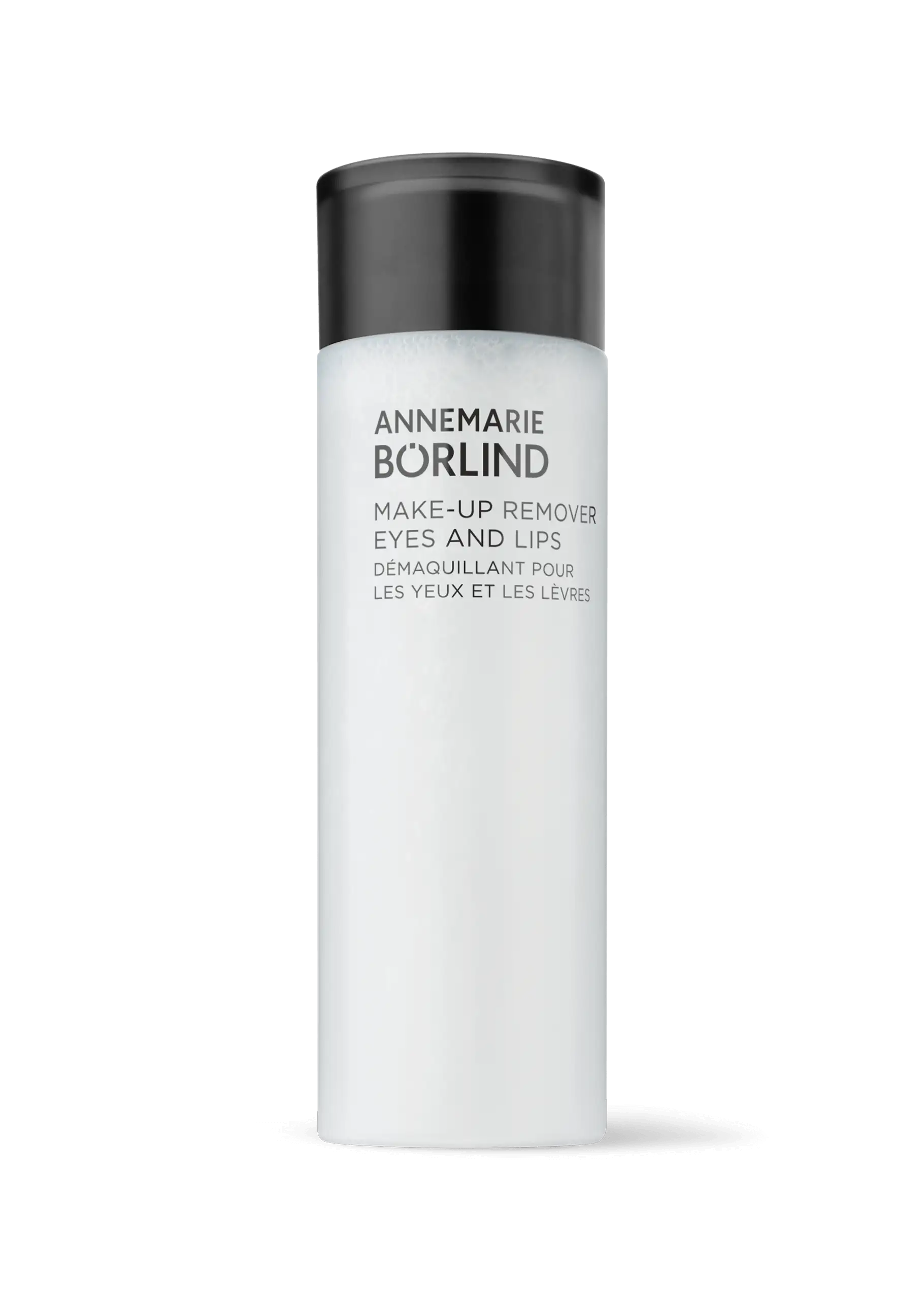 ANNEMARIE BÖRLIND Make-up Entferner für Augen und Lippen in weißer Flasche mit schwarzem Deckel
