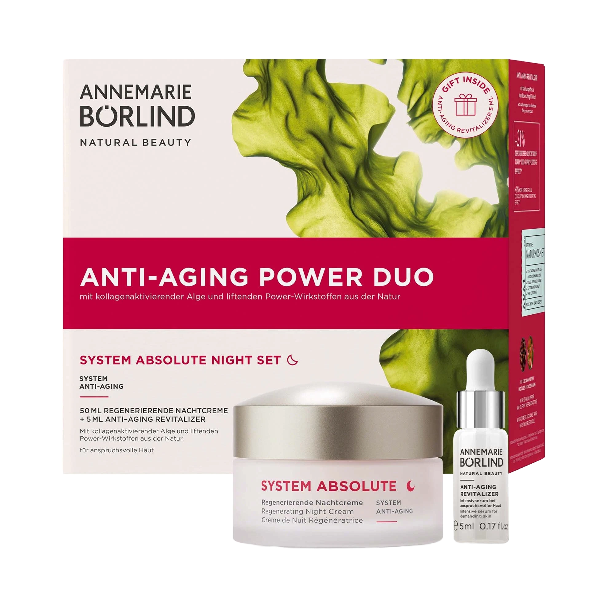ANNEMARIE BÖRLIND Anti-Aging Power Duo mit regenerierender Nachtcreme 50 ml und Revitalizer 5 ml