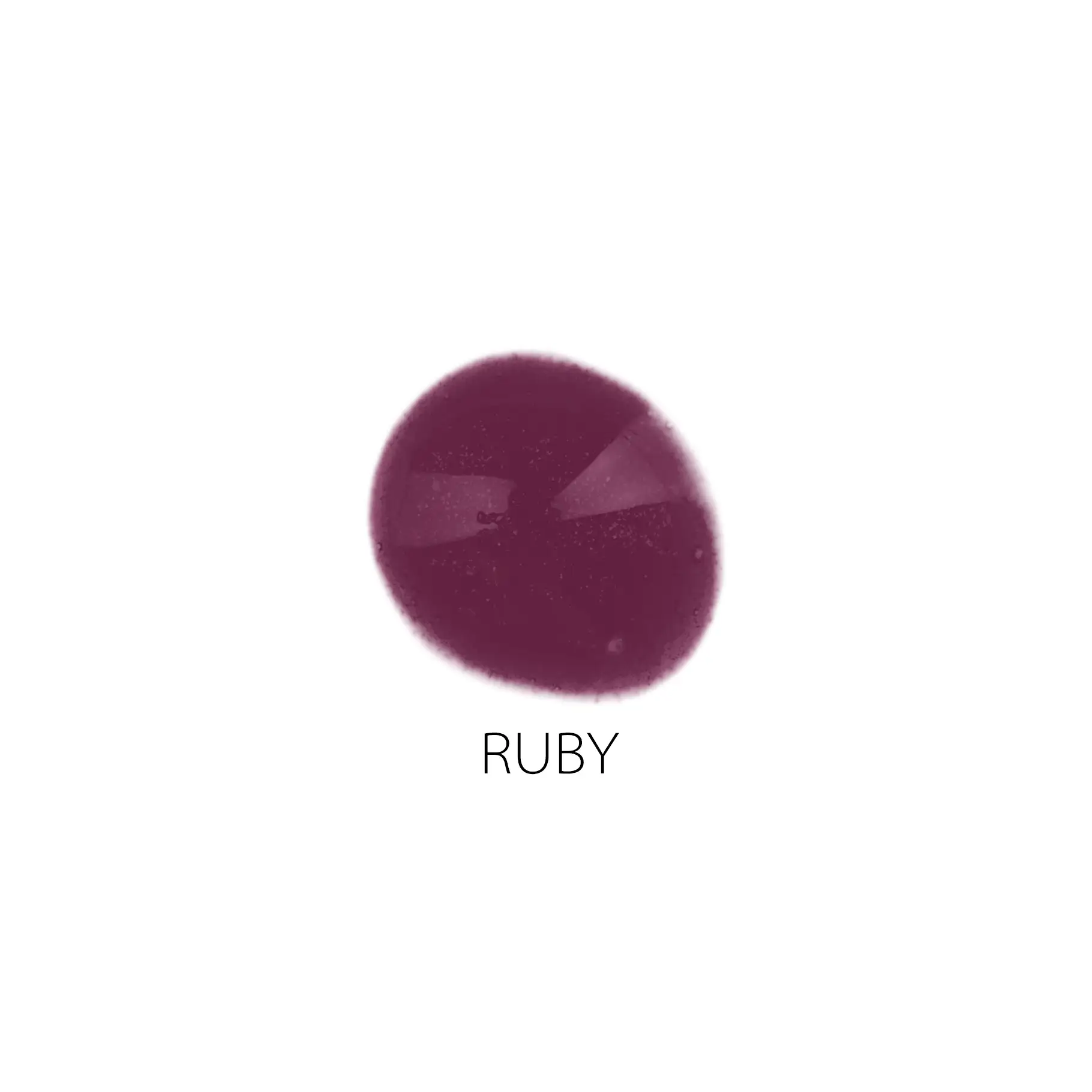 ANNEMARIE BÖRLIND Lippen-Gloss Ruby mit glänzender, dunkelroter Textur auf weißem Hintergrund