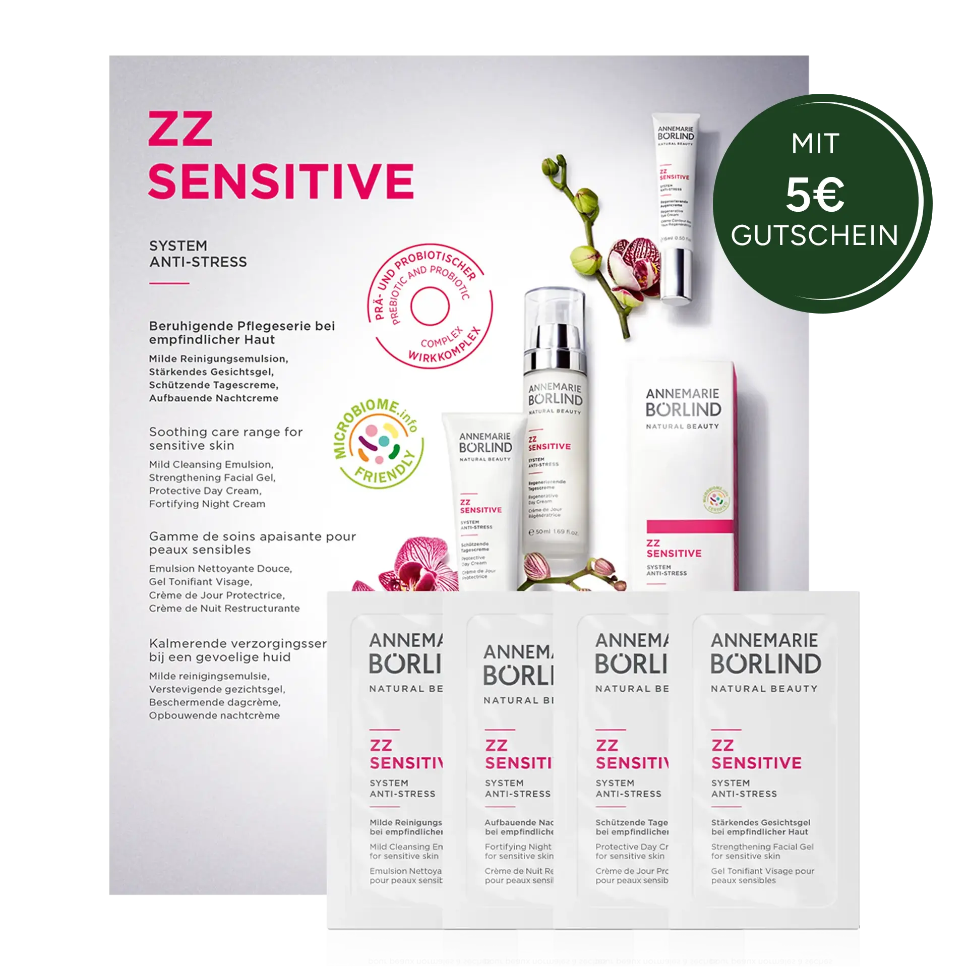 ZZ SENSITIVE Serie Sachets vor Testmusterkarte