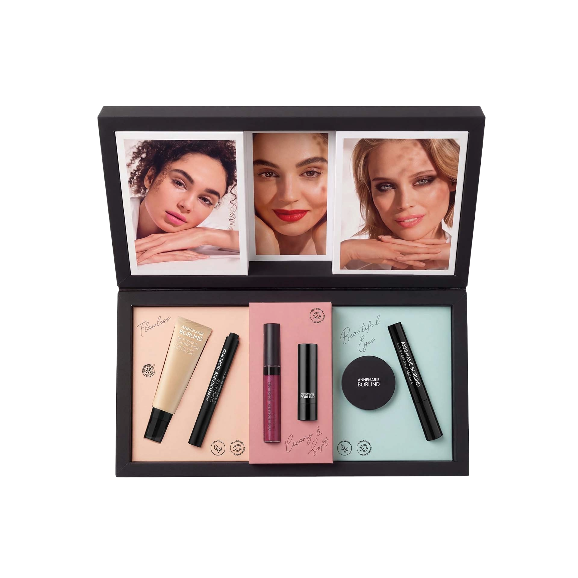 ANNEMARIE BÖRLIND Make-up Box in schwarz geöffnet