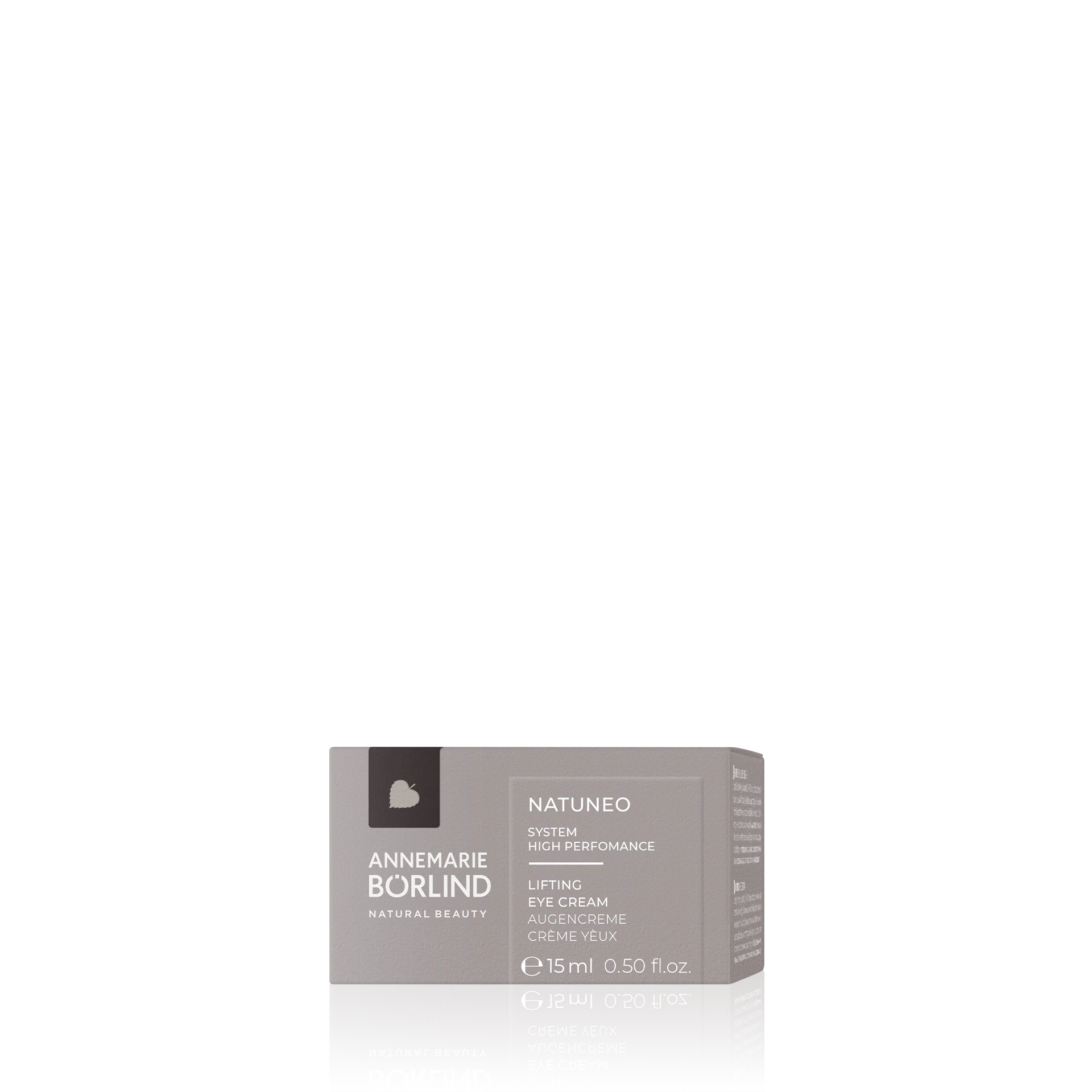 ANNEMARIE BÖRLIND NATUNEO Lifting Eye Cream 15 ml in grauer Verpackung, Produkttext sichtbar