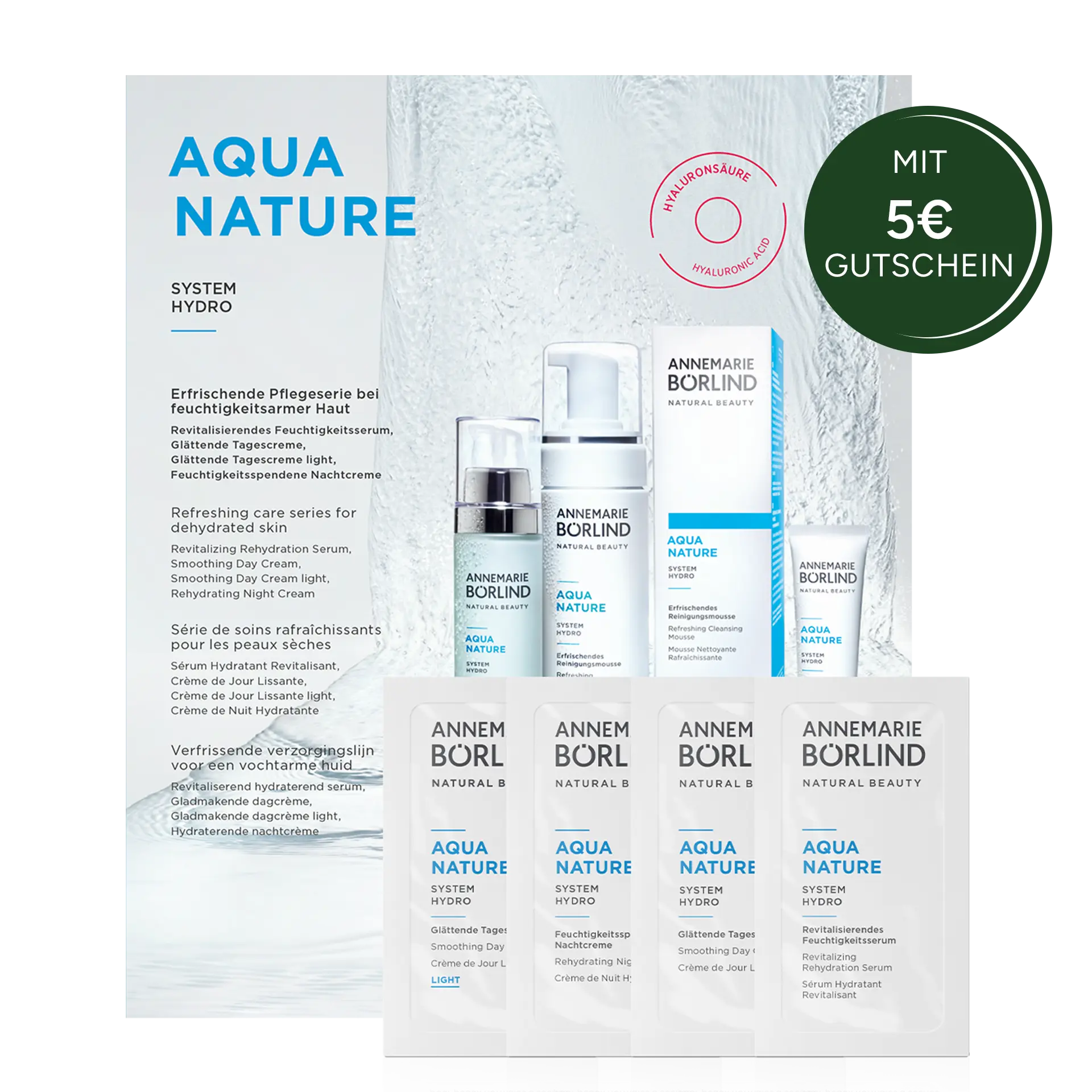AQUANATURE Serie Sachets vor Testmusterkarte