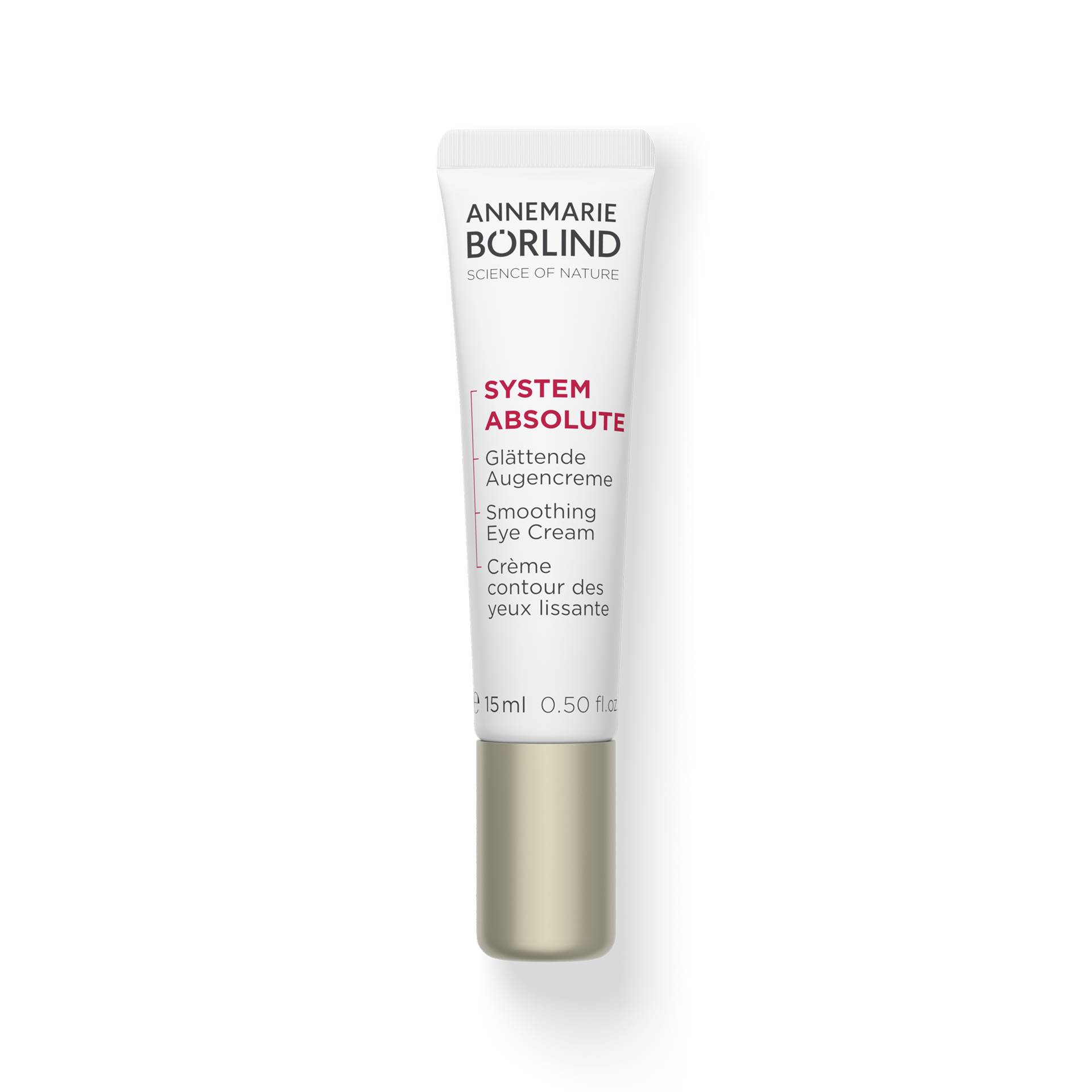 SYSTEM ABSOLUTE Glättende Augencreme Tube mit roter Schrift