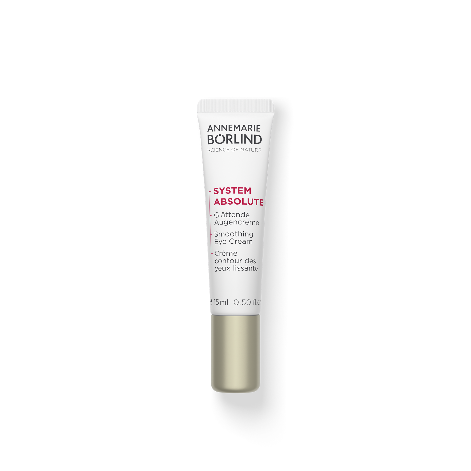 SYSTEM ABSOLUTE Glättende Augencreme Tube mit roter Schrift