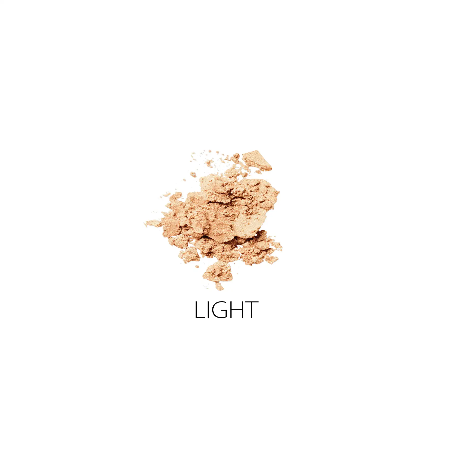 ANNEMARIE BÖRLIND Make-up Teint Compact Powder in heller Pudernuance LIGHT, zerbröckelt auf weißem Hintergrund