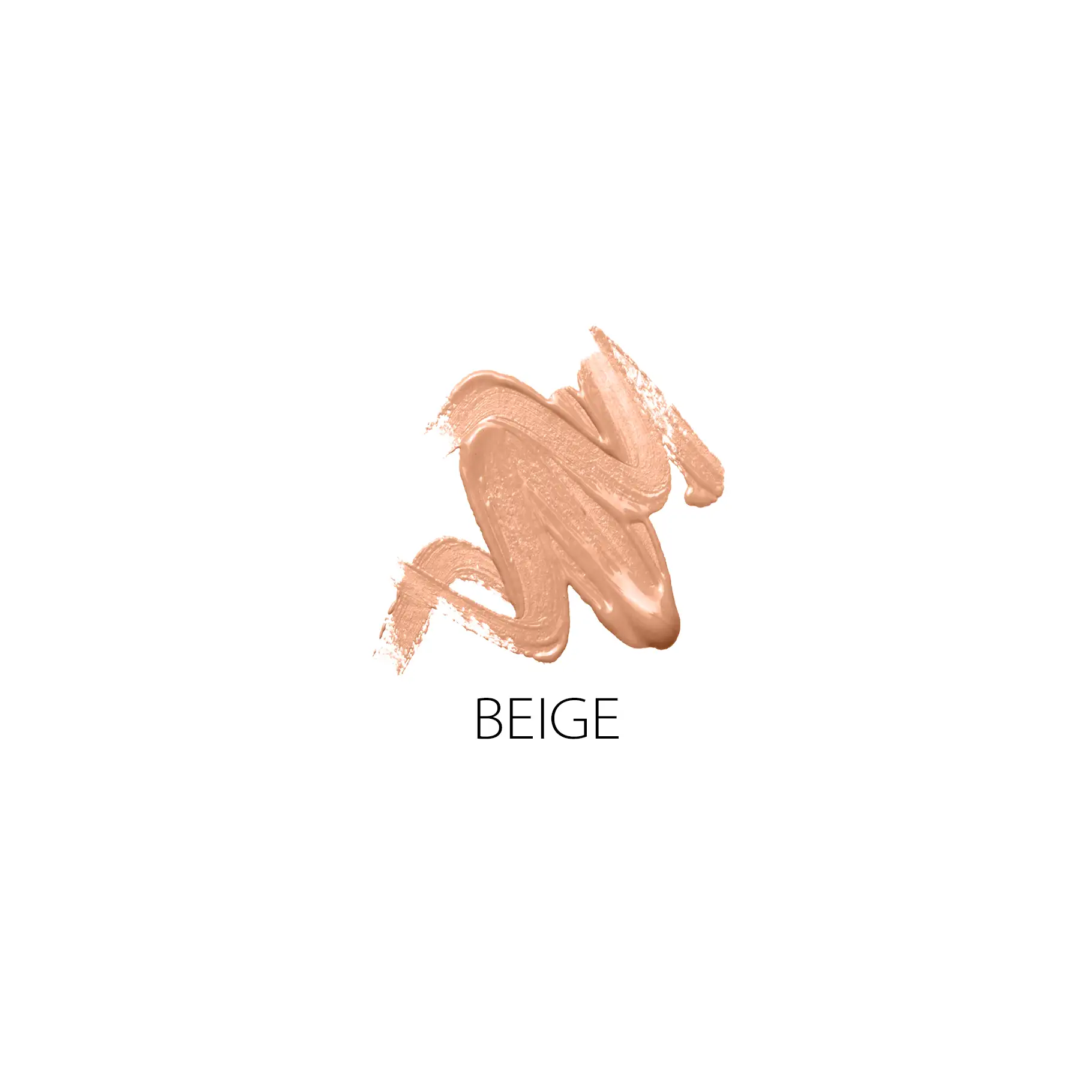 BEIGE Make-up-Farbprobe als cremiger Pinselstrich auf weißem Hintergrund
