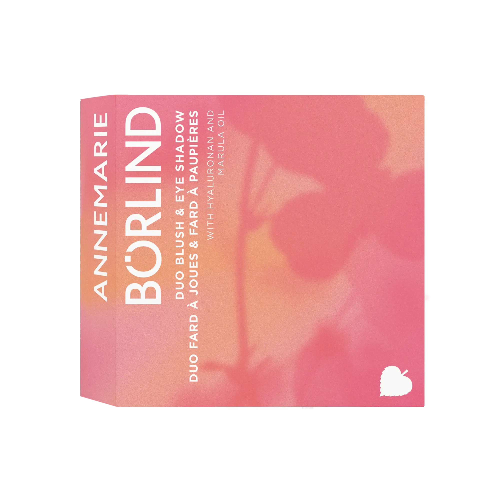 ANNEMARIE BÖRLIND Duo Blush & Eye Shadow Faltschachtel in rosa, rot, hellorangenem Batikmuster mit weißer Schrift