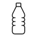 Plastikflasche mit Schraubverschluss, transparent, leer, vor weißem Hintergrund