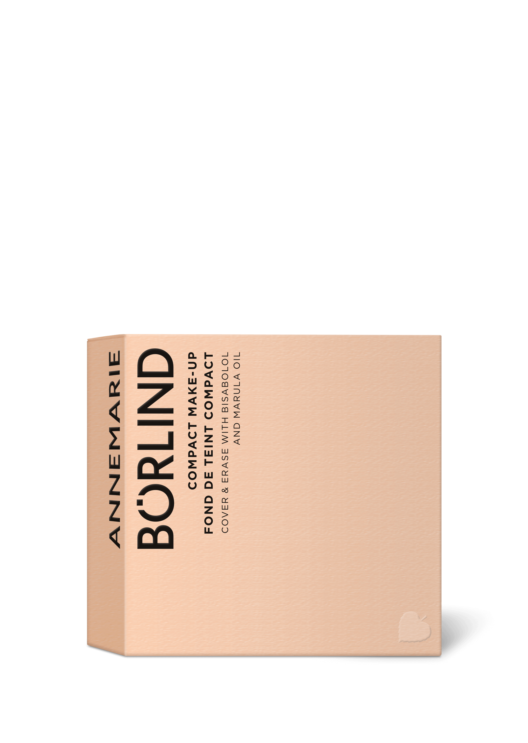 ANNEMARIE BÖRLIND Compact Make-up Faltschachtel in Beige mit Produktnamen und Inhaltsstoffen