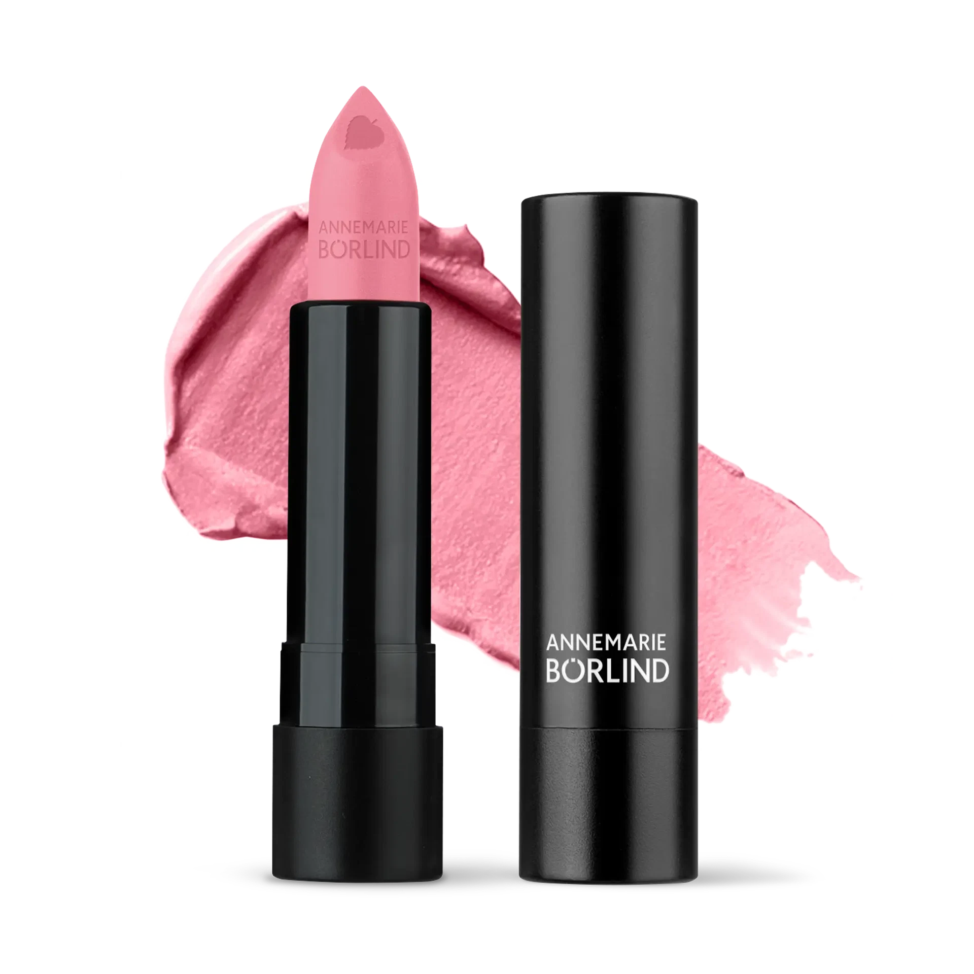 ANNEMARIE BÖRLIND Lippenstift Ice Rose mit Herzprägung und matter, rosafarbener Textur