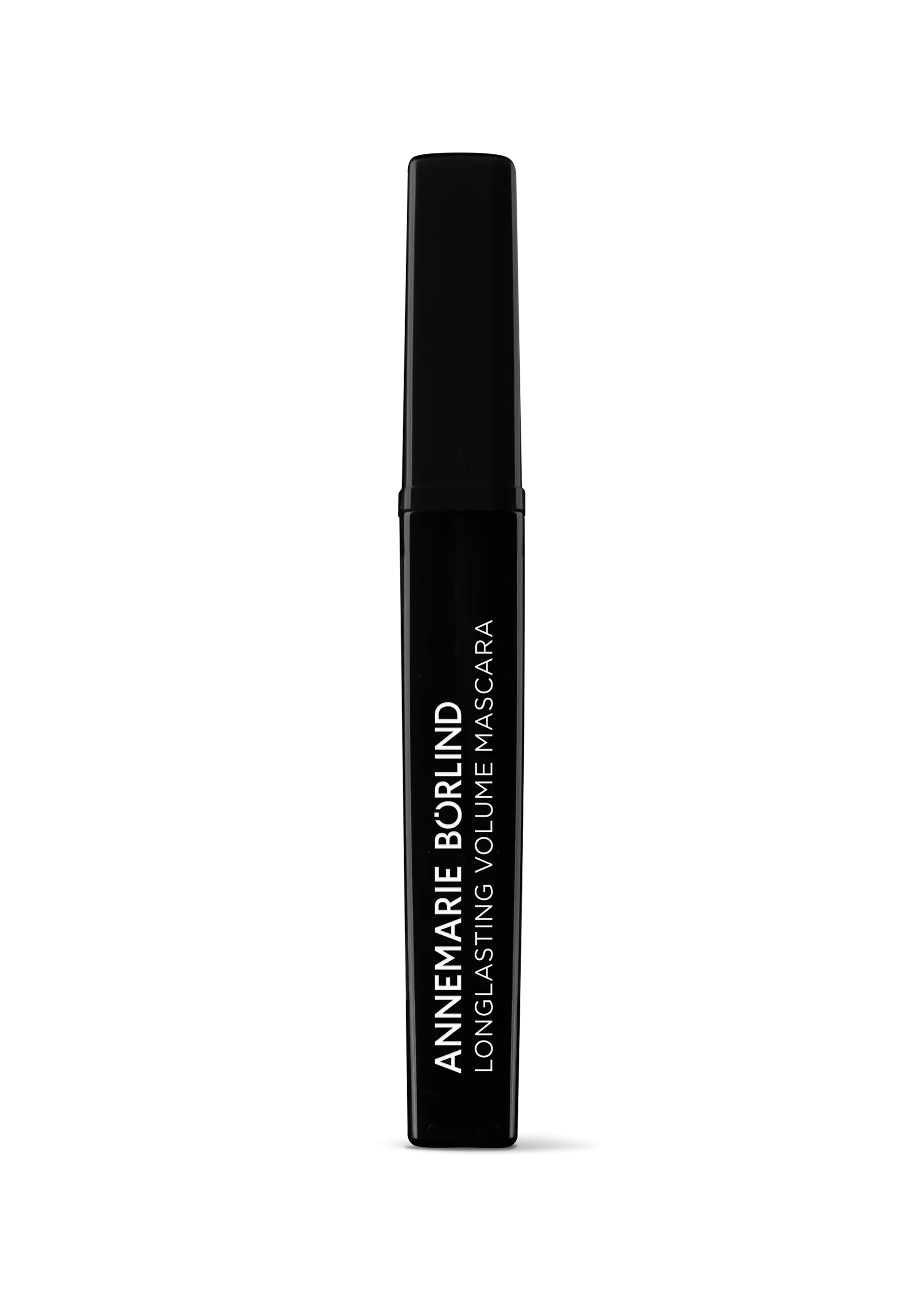 ANNEMARIE BÖRLIND Longlasting Volume Mascara in schwarzer 10-ml-Flasche vor schwarzem Hintergrund