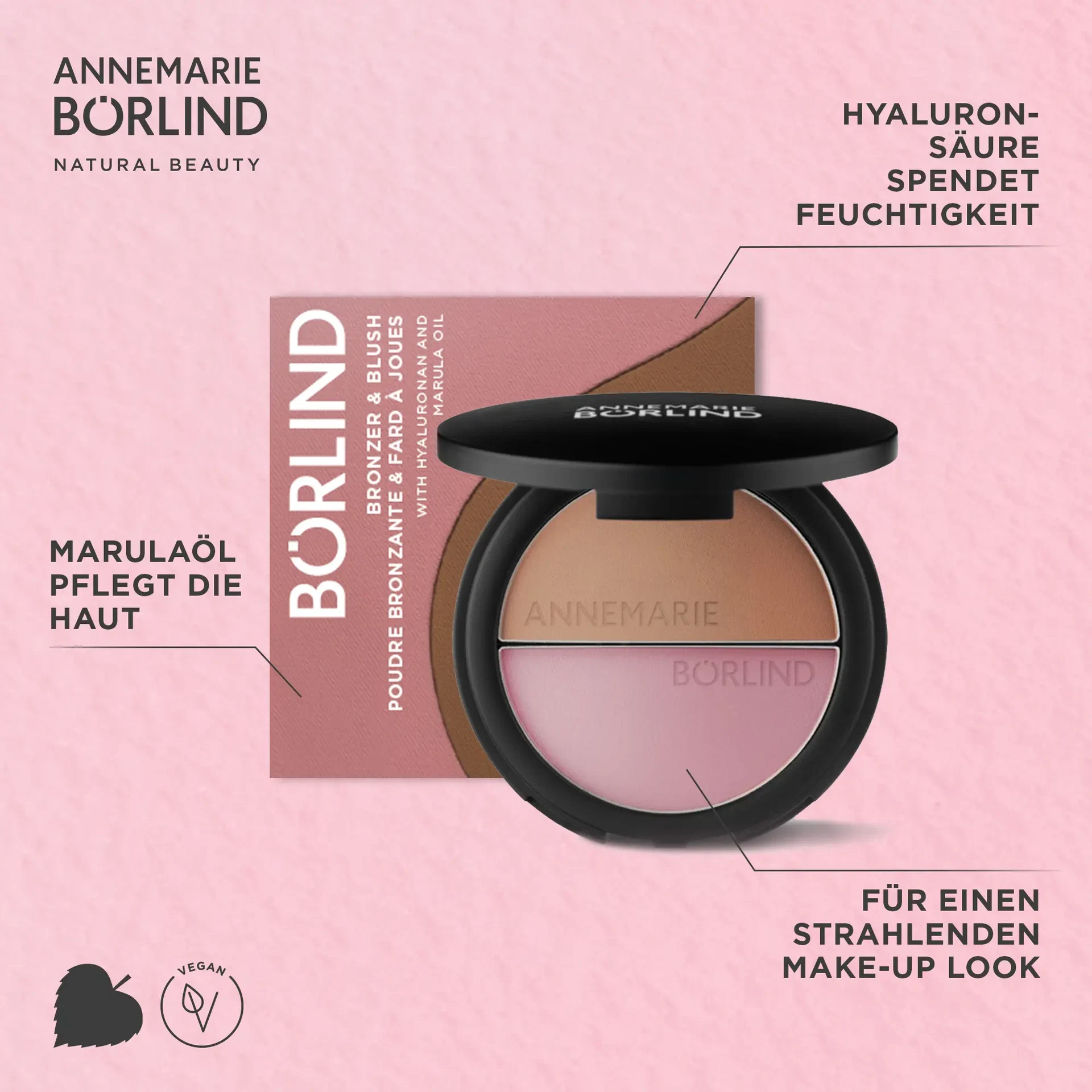 ANNEMARIE BÖRLIND Bronzer & Blush mit Hyaluronsäure und Marulaöl für strahlenden Make-up Look
