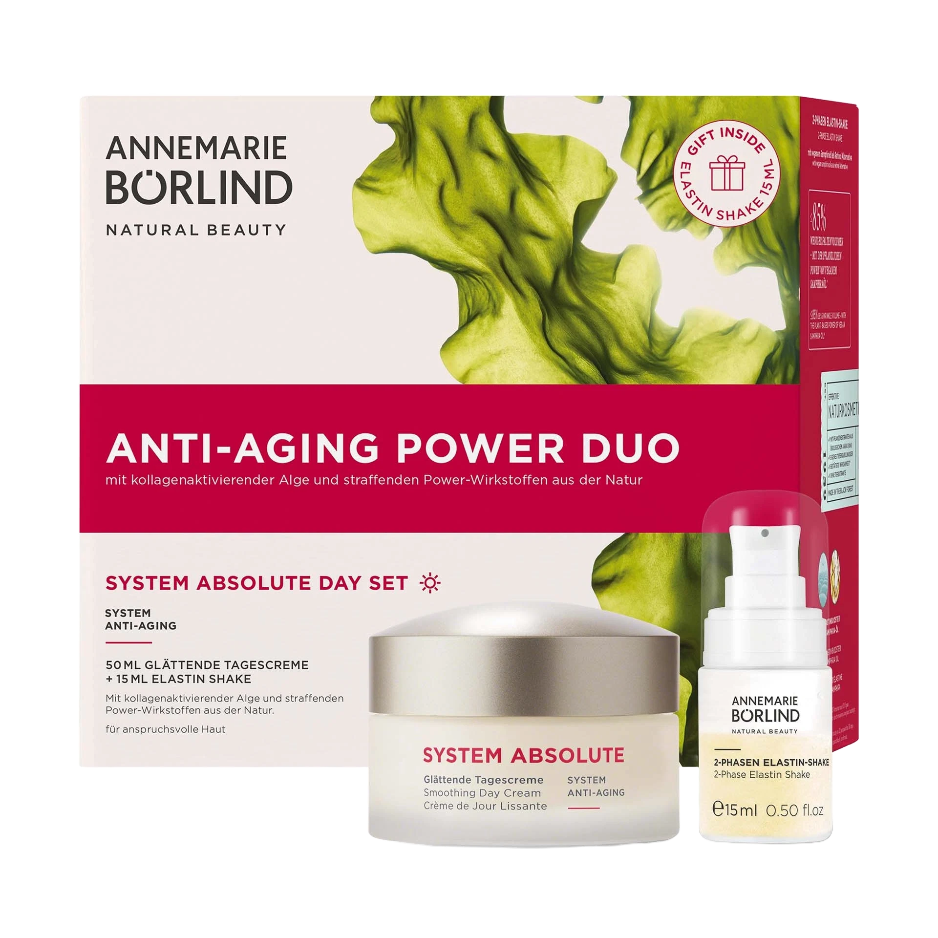 ANNEMARIE BÖRLIND Anti-Aging Power Duo mit glättender Tagescreme 50 ml und 15 ml Elastin Shake