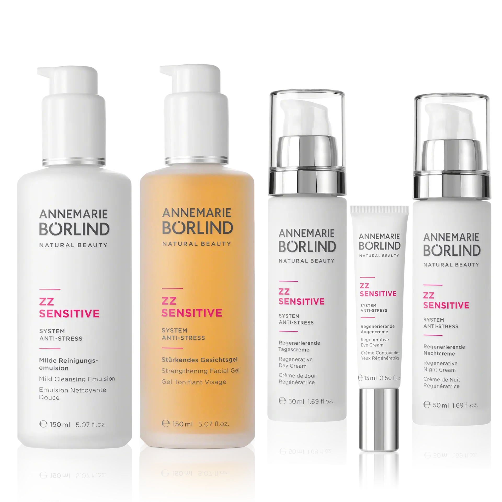 ANNEMARIE BÖRLIND ZZ SENSITIVE Pflegeset mit Reinigungsmulsion, Gesichts- und Nachtcreme, Augencreme, Gesichts­gel