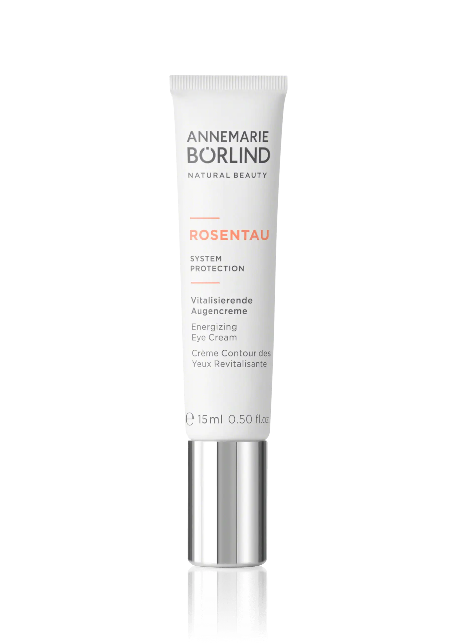 ANNEMARIE BÖRLIND ROSENTAU vitalisierende Augencreme in 15 ml Tube mit silbernem Verschluss