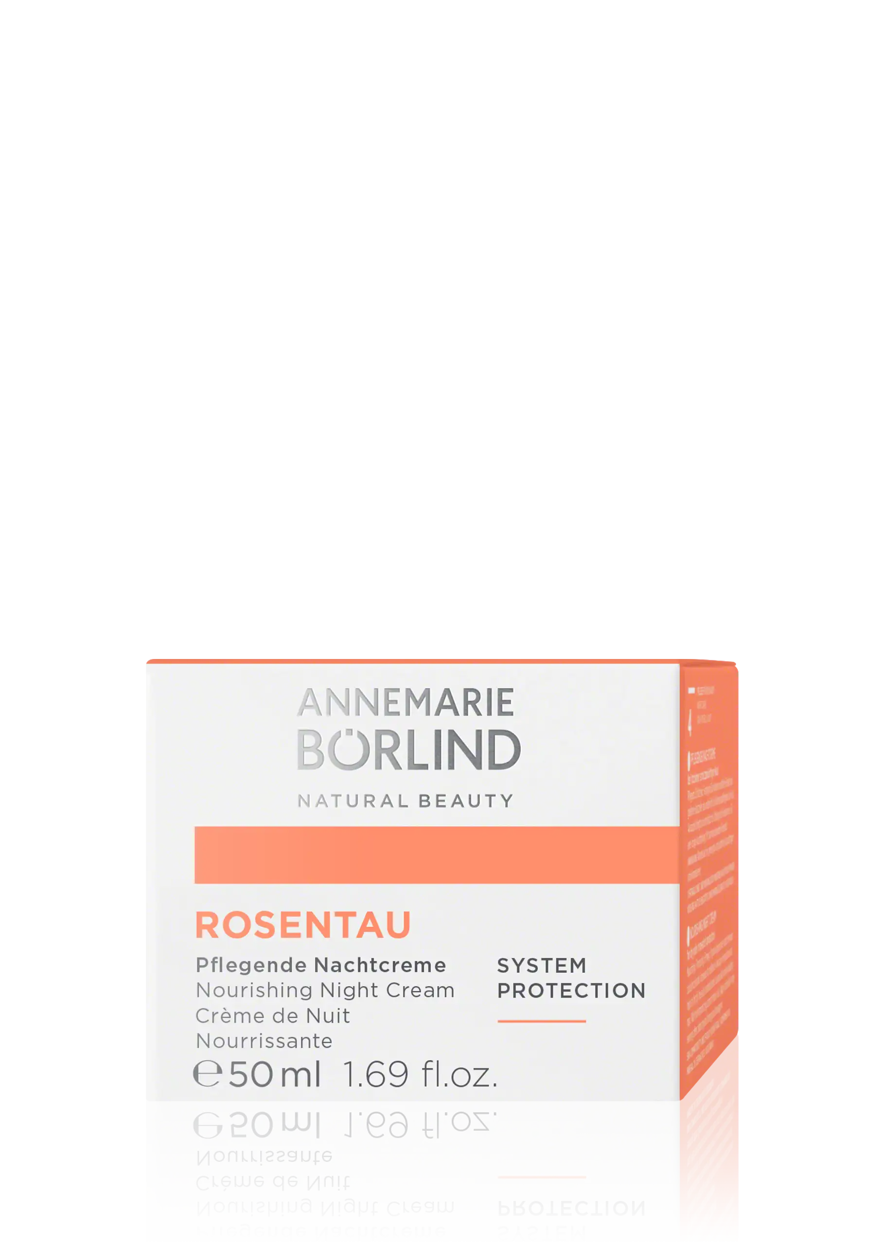 ANNEMARIE BÖRLIND ROSENTAU pflegende Nachtcreme 50 ml in weiß-oranger Faltschachtel
