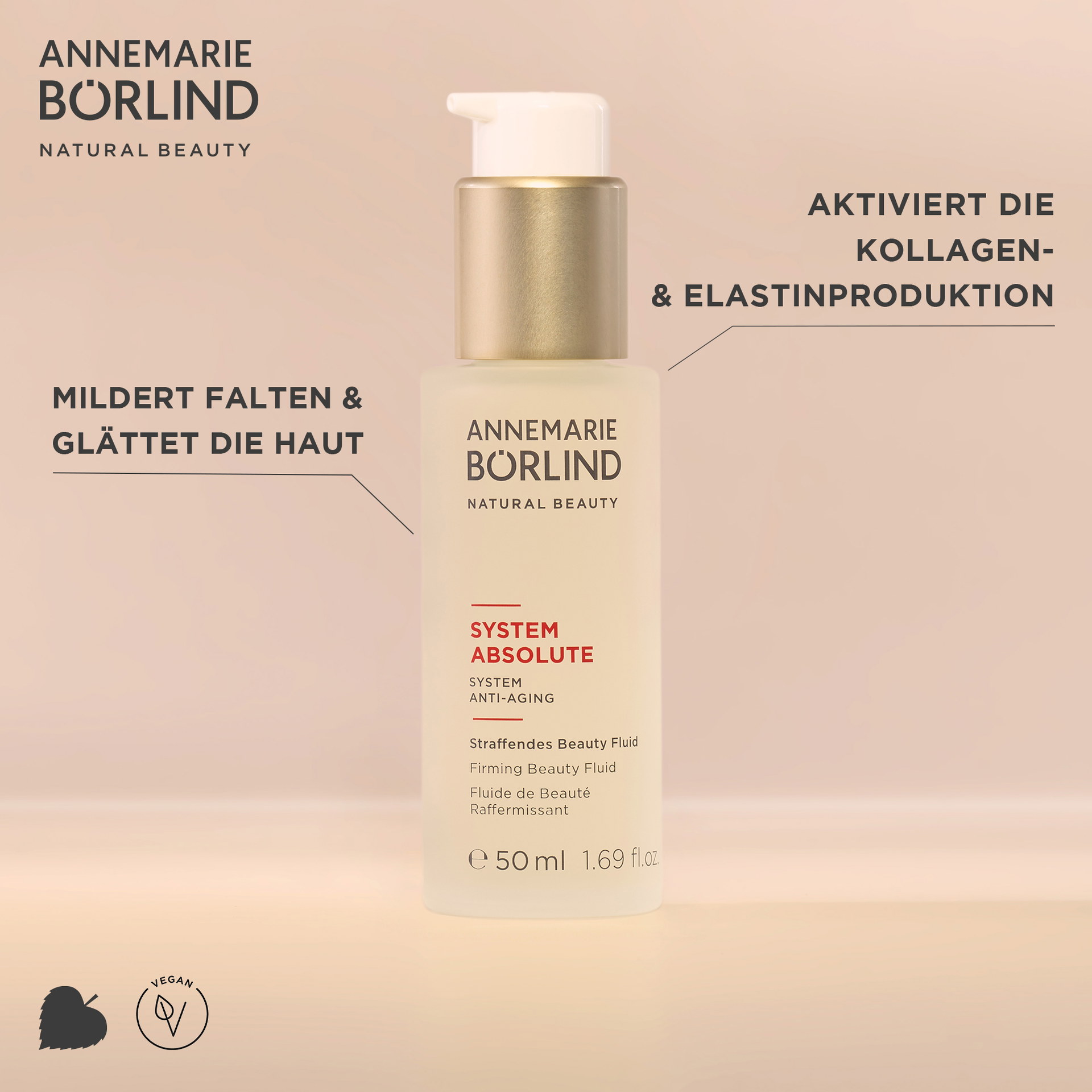 ANNEMARIE BÖRLIND SYSTEM ABSOLUTE Straffendes Beauty Fluid 50 ml, mildert Falten, aktiviert Kollagenproduktion