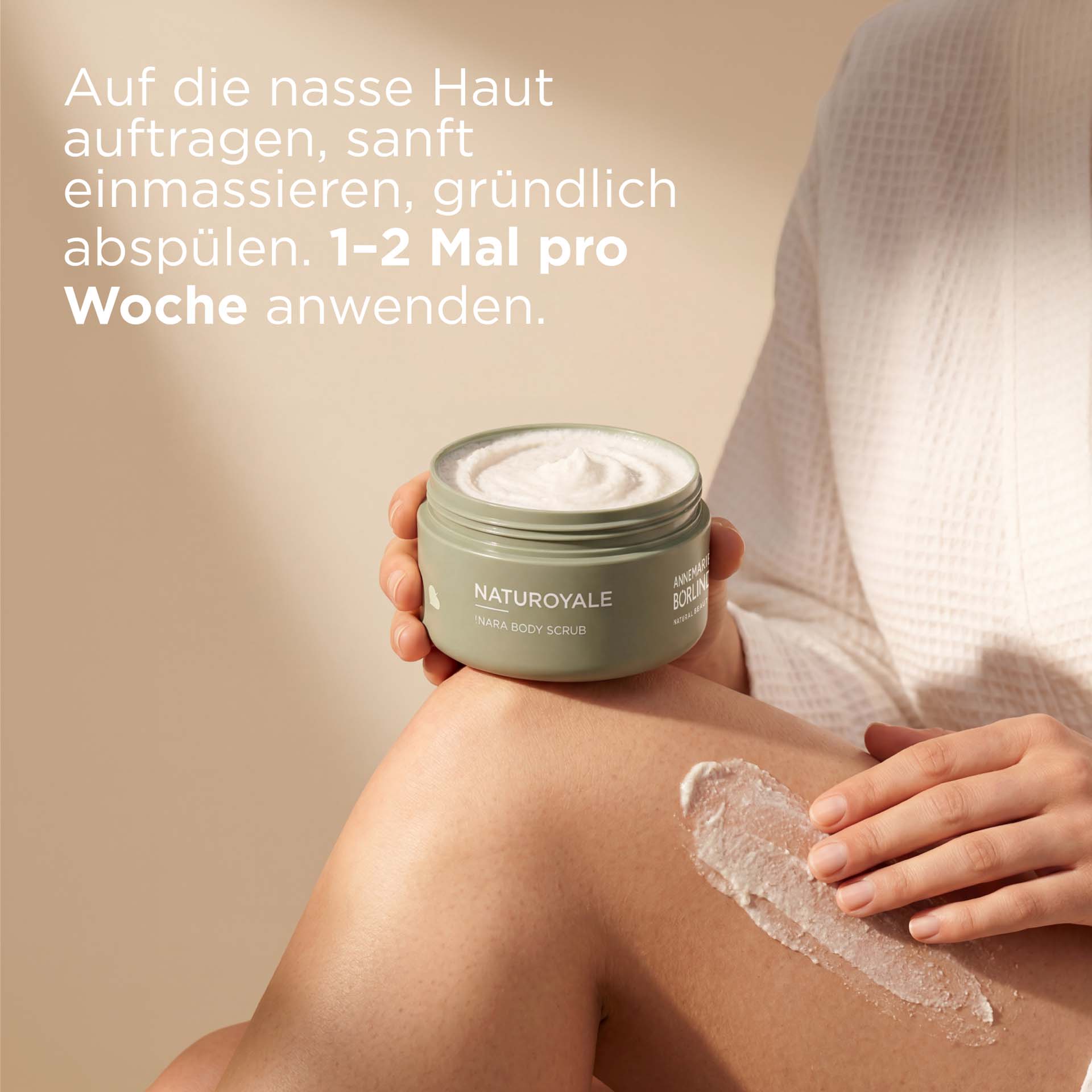 NATUROYALE BODY SCRUB 250ml Tiegel Anwendung mit Beschreibung