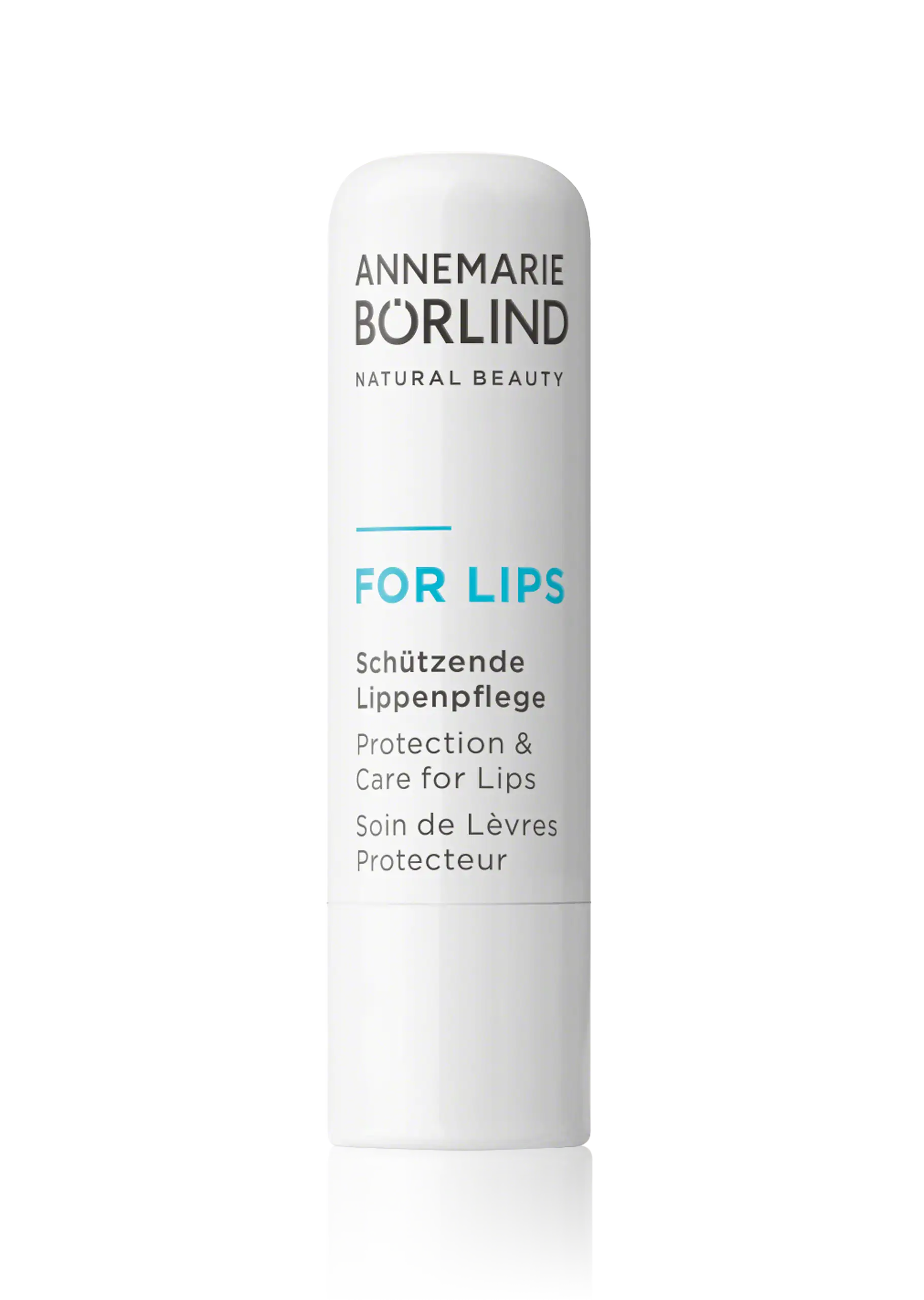 ANNEMARIE BÖRLIND FOR LIPS schützende Lippenpflege in weißem Stift mit blauem Schriftzug