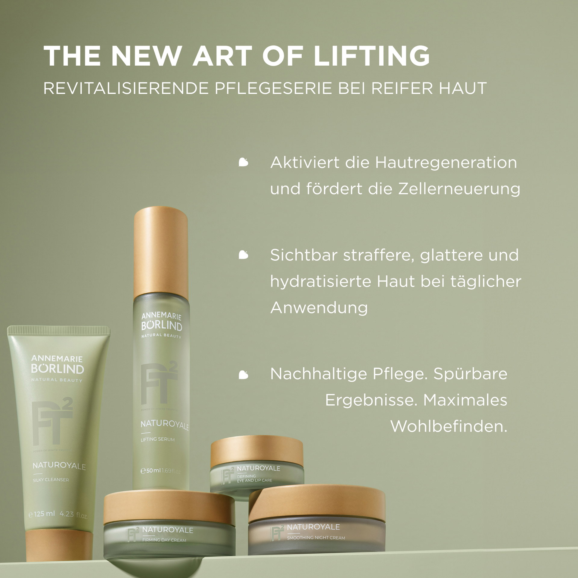 ANNEMARIE BÖRLIND NATUROYALE Pflegeserie mit Cleanser, Serum, Tages- und Nachtcreme für reife Haut