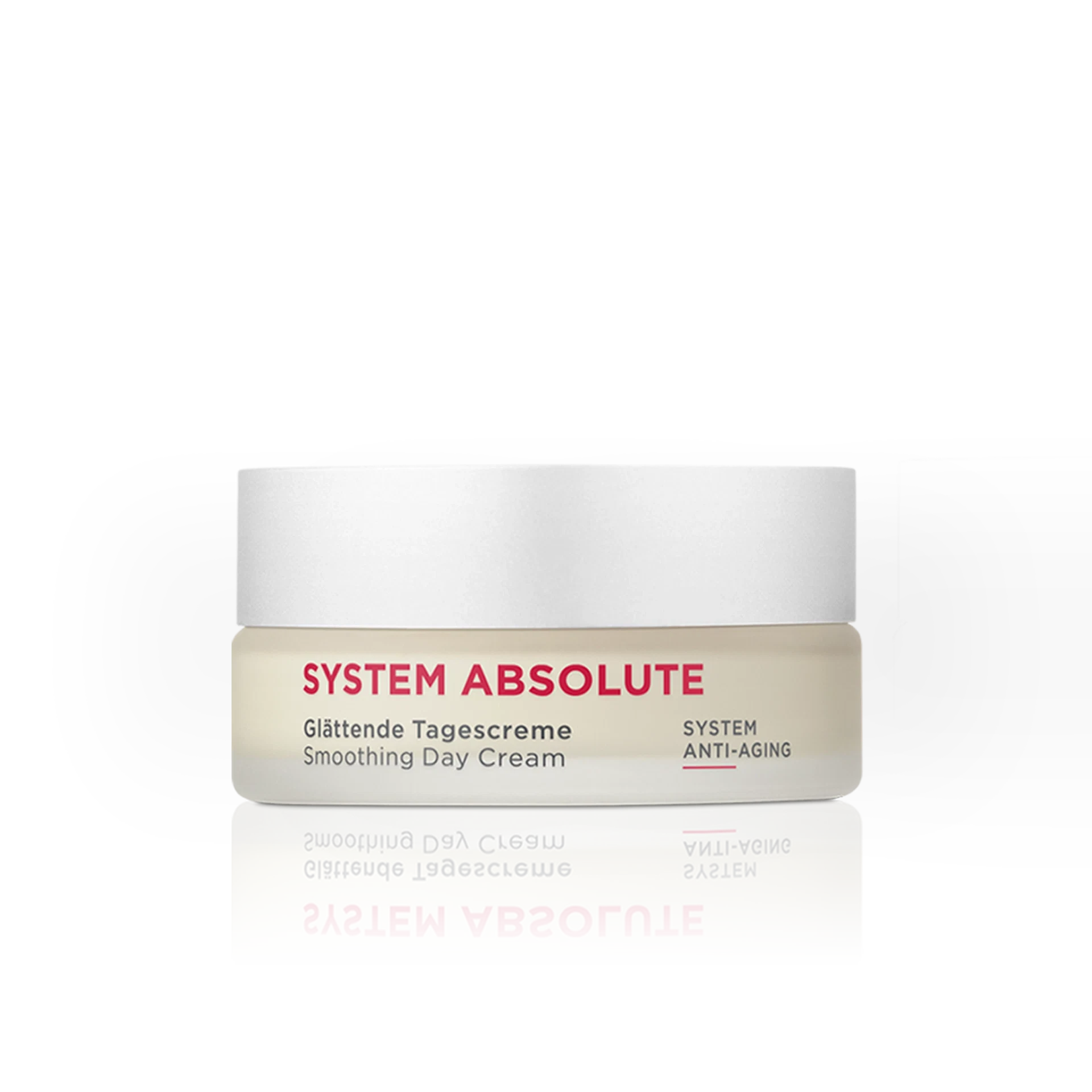 SYSTEM ABSOLUTE glättende Tagescreme im Tiegel mit weißem Deckel, Anti-Aging Pflege, Reisegröße