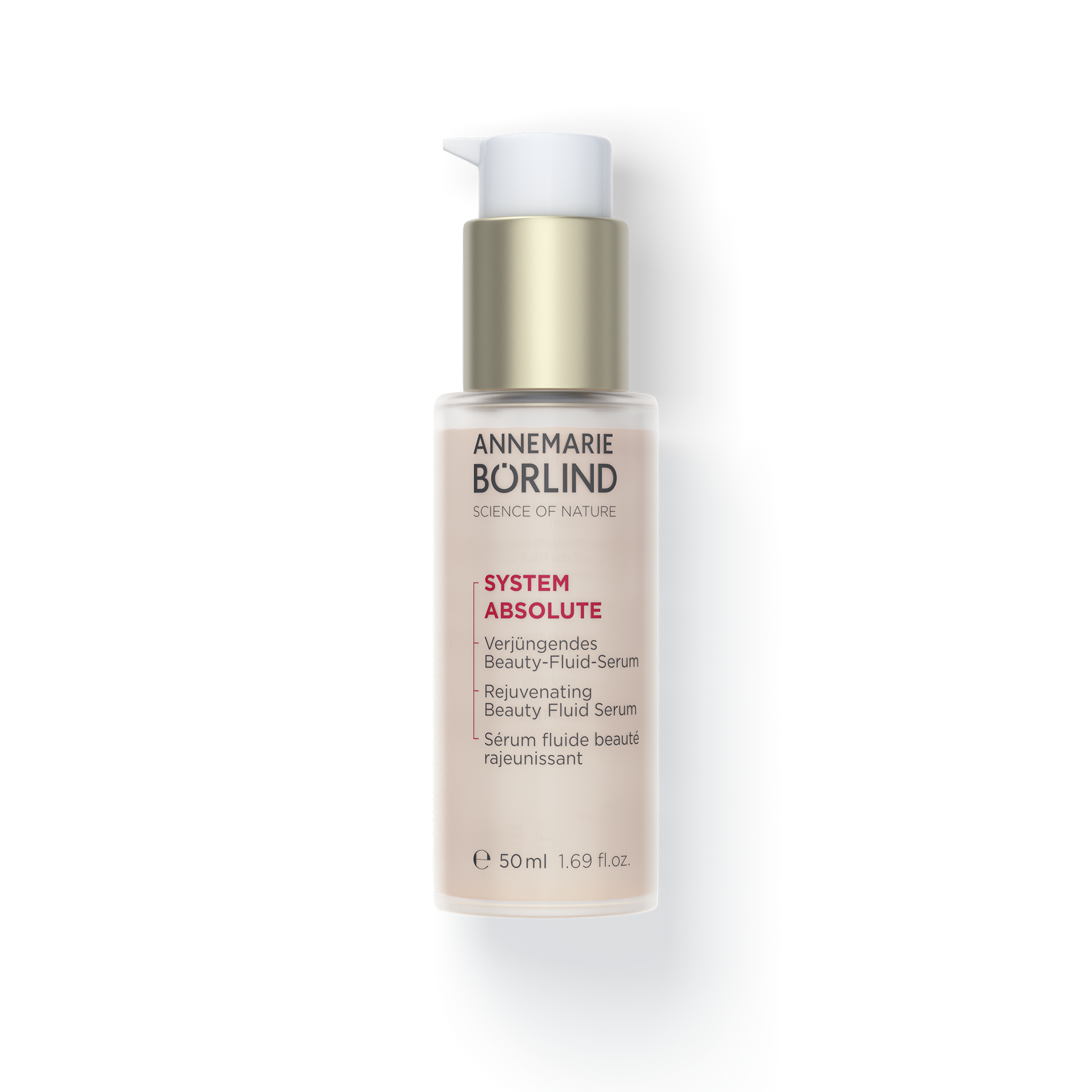 SYSTEM ABSOLUTE Beauty Fluid Flasche mit roter Schrift