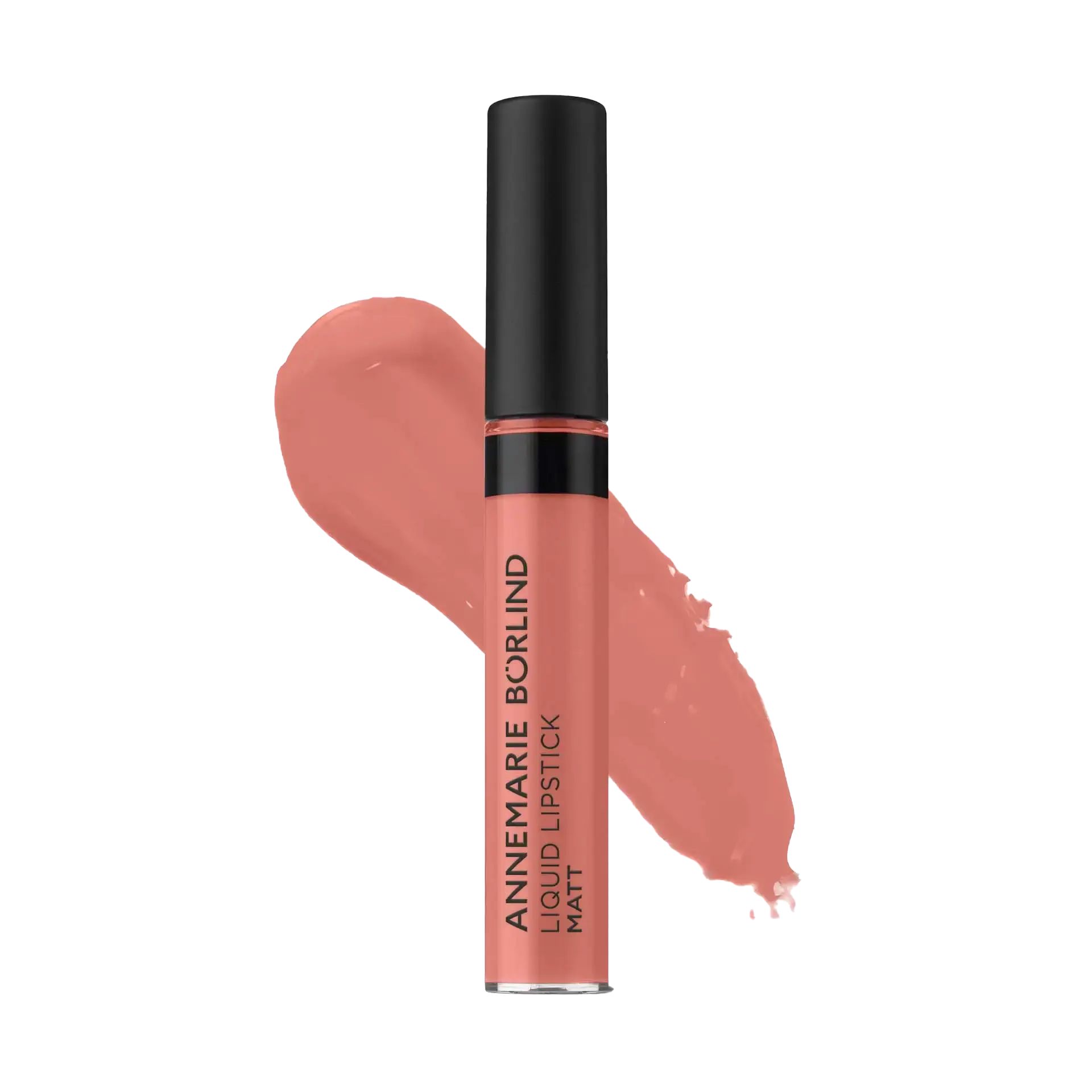 ANNEMARIE BÖRLIND Liquid Lipstick matt in Nude mit Farbmuster auf weißem Hintergrund