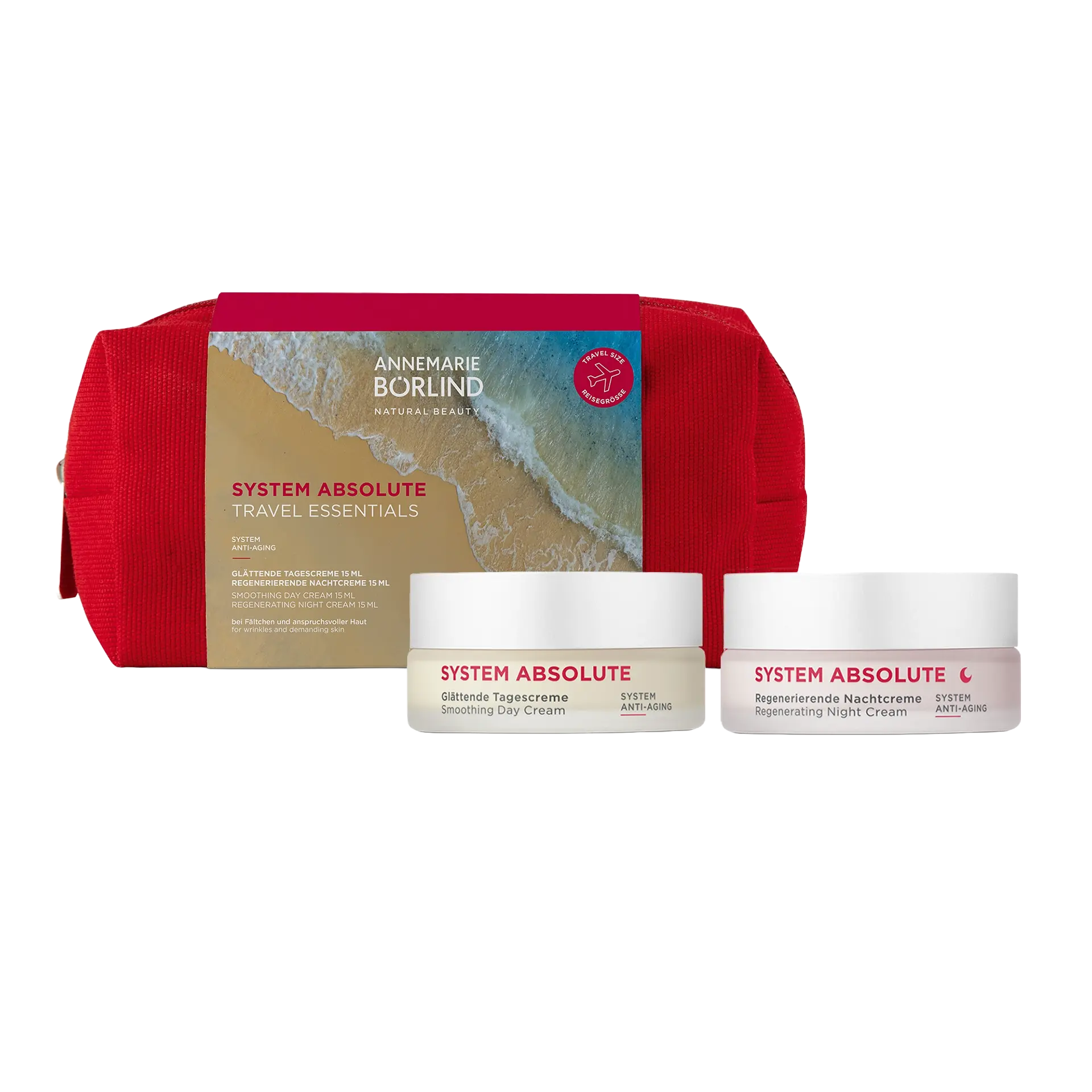 ANNEMARIE BÖRLIND SYSTEM ABSOLUTE Travel Set mit glättender Tagescreme und regenerierender Nachtcreme in Reisegröße