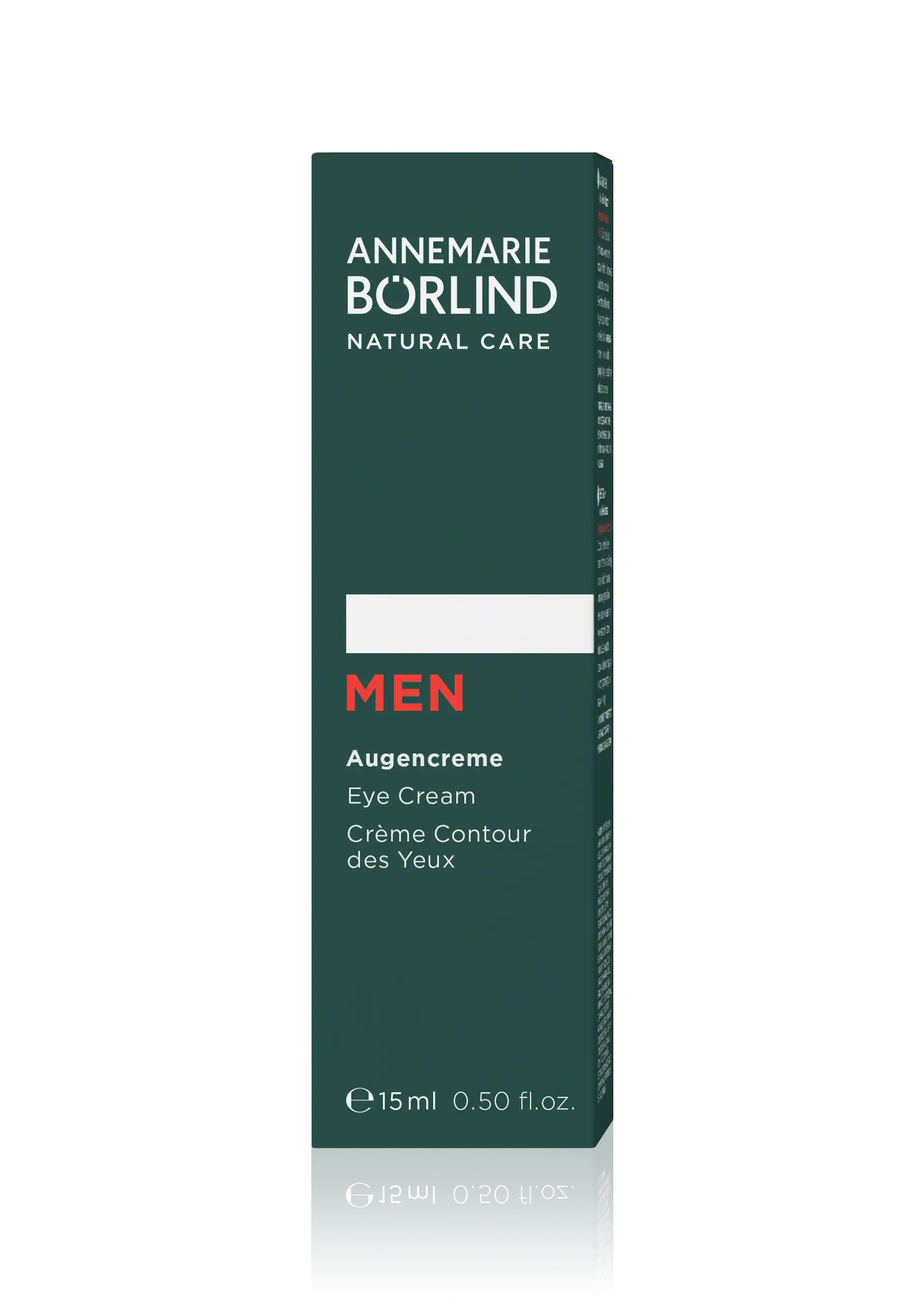 ANNEMARIE BÖRLIND MEN Augencreme 15 ml in grüner Faltschachtel mit weißer und roter Schrift