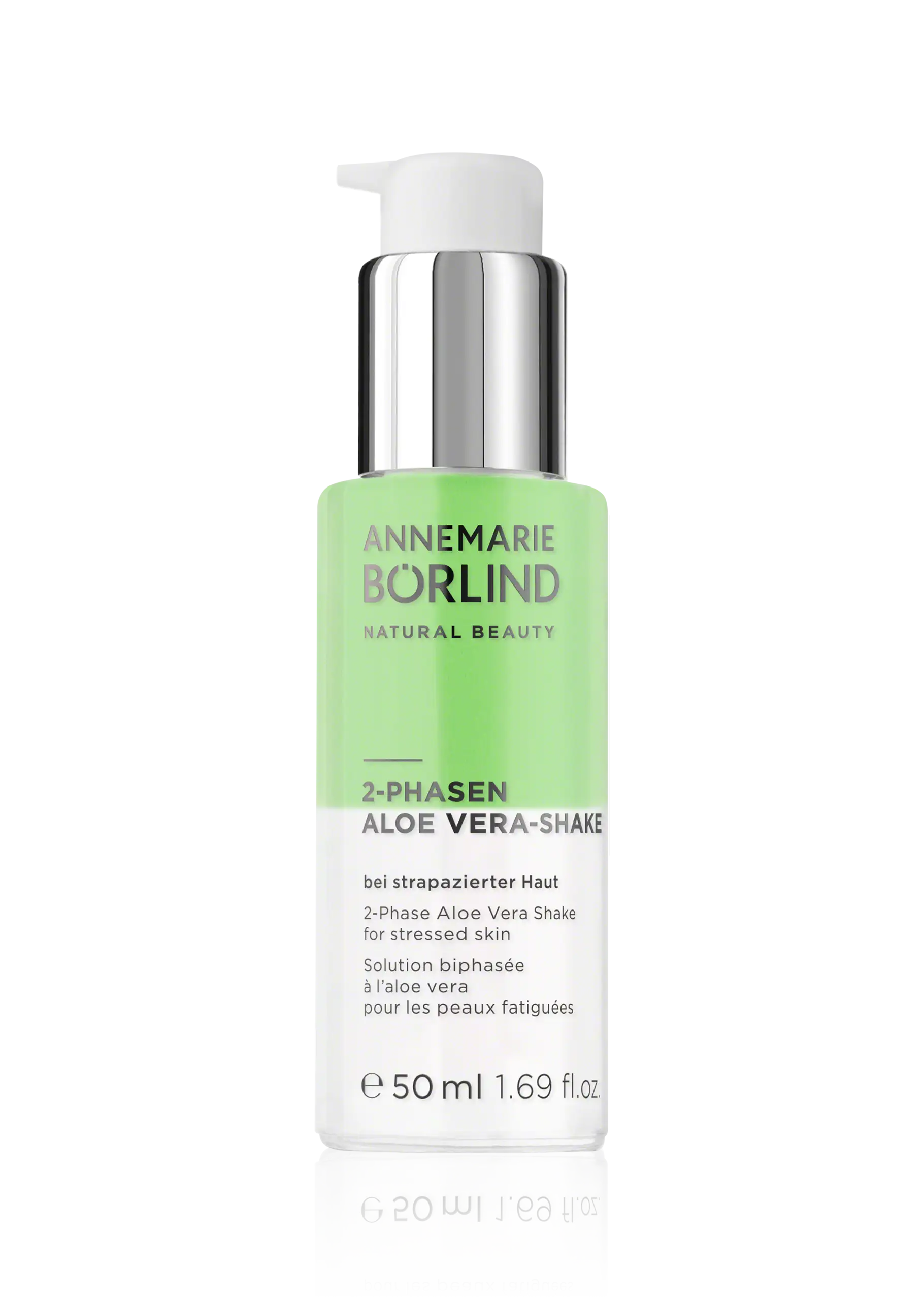 ANNEMARIE BÖRLIND 2-Phasen Aloe Vera Shake für strapazierte Haut, 50 ml Flasche mit Pumpspender