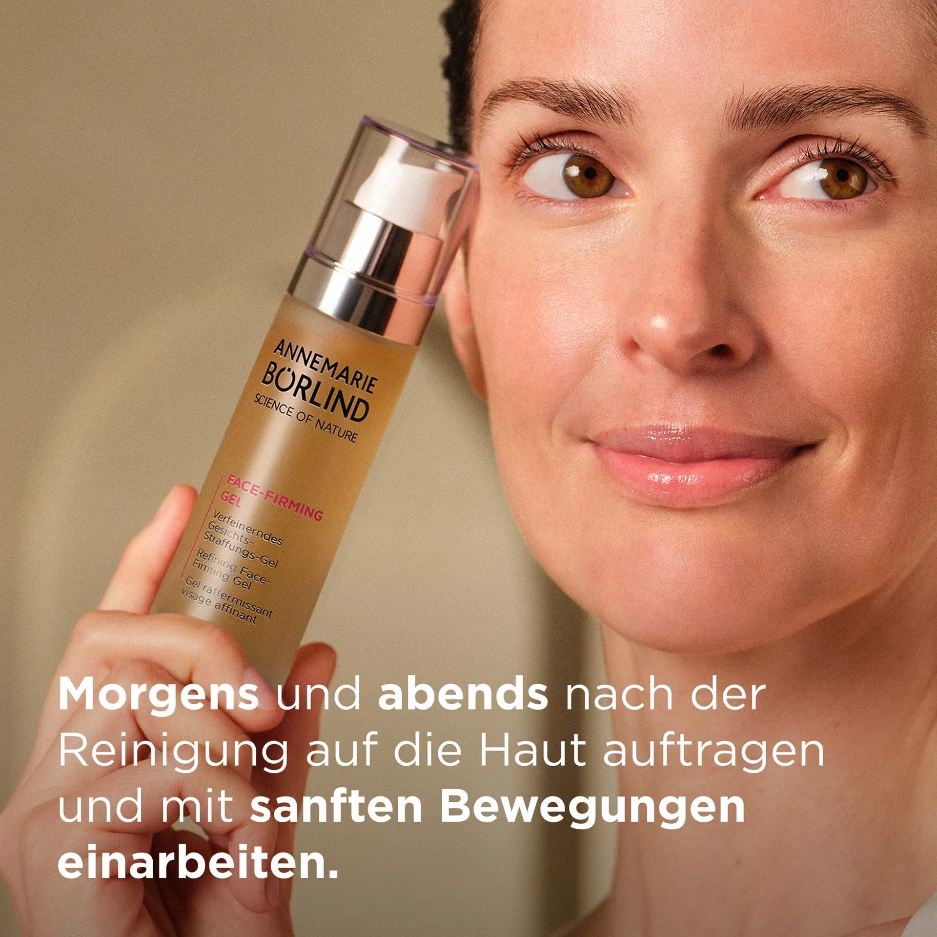 FACE FIRMING GEL Anwendung mit Beschreibung