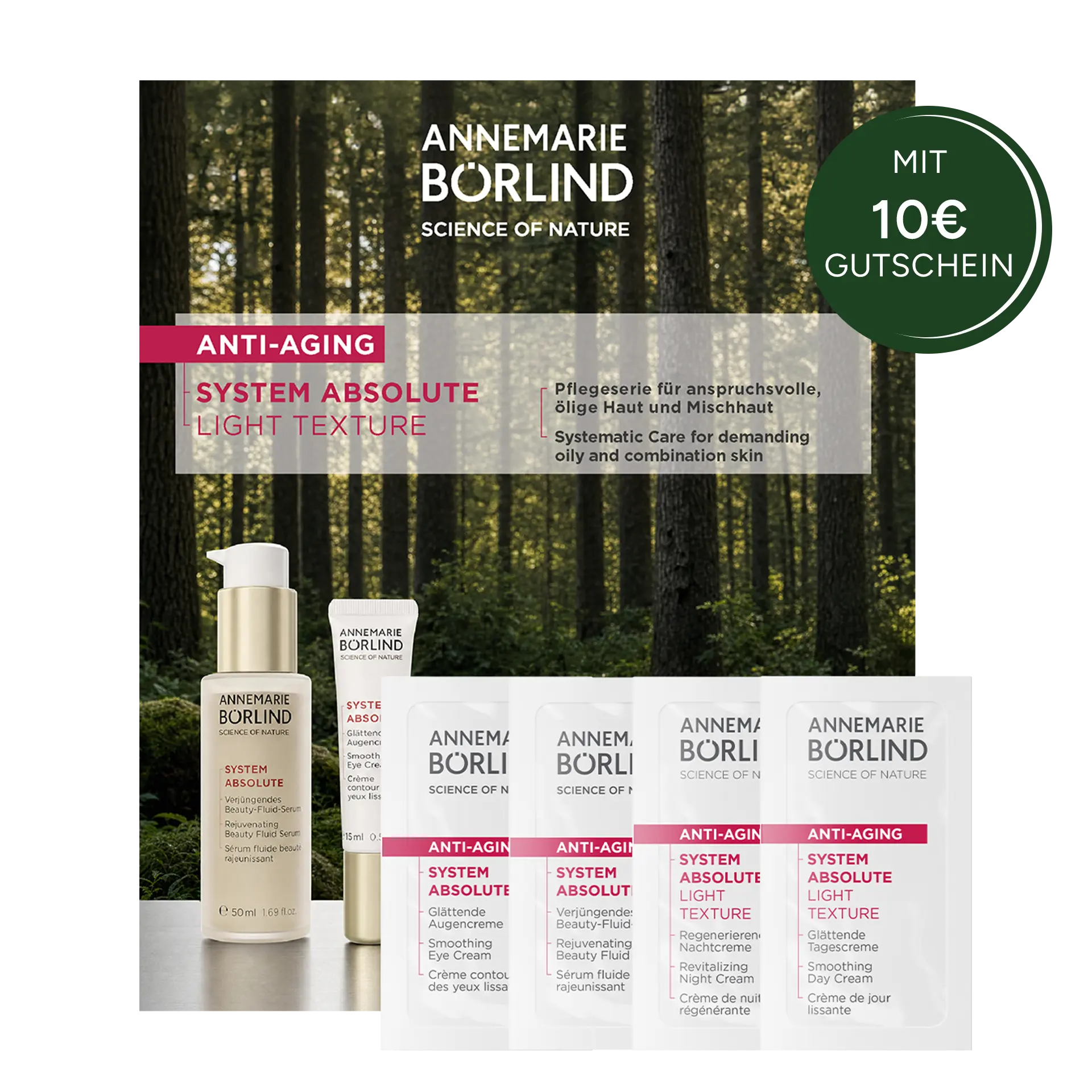 SYSTEM ABSOLUTE Light Serie Sachets vor Testmusterkarte