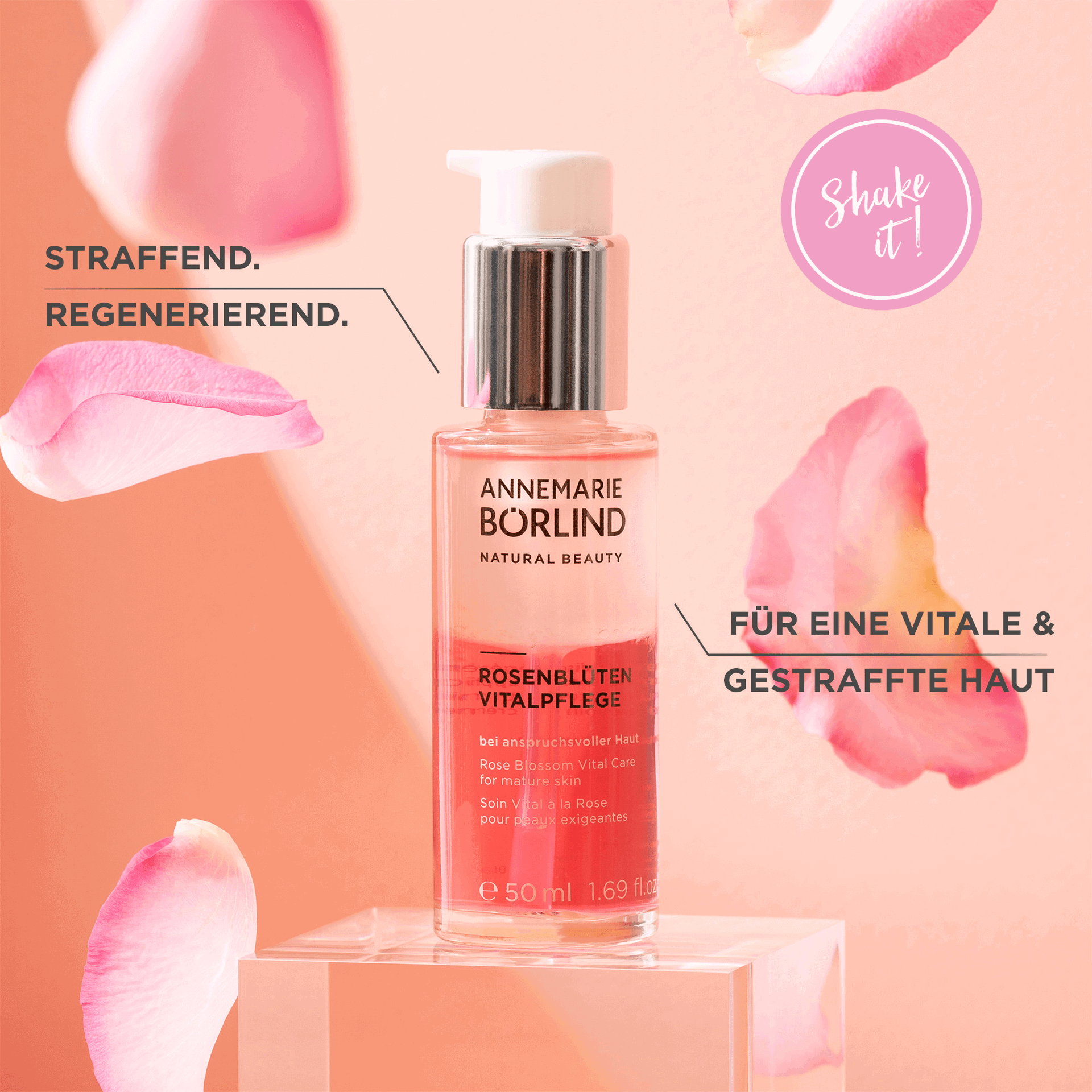 ANNEMARIE BÖRLIND Rosenblüten Vitalpflege mit Pumpverschluss für vitale und gestraffte Haut